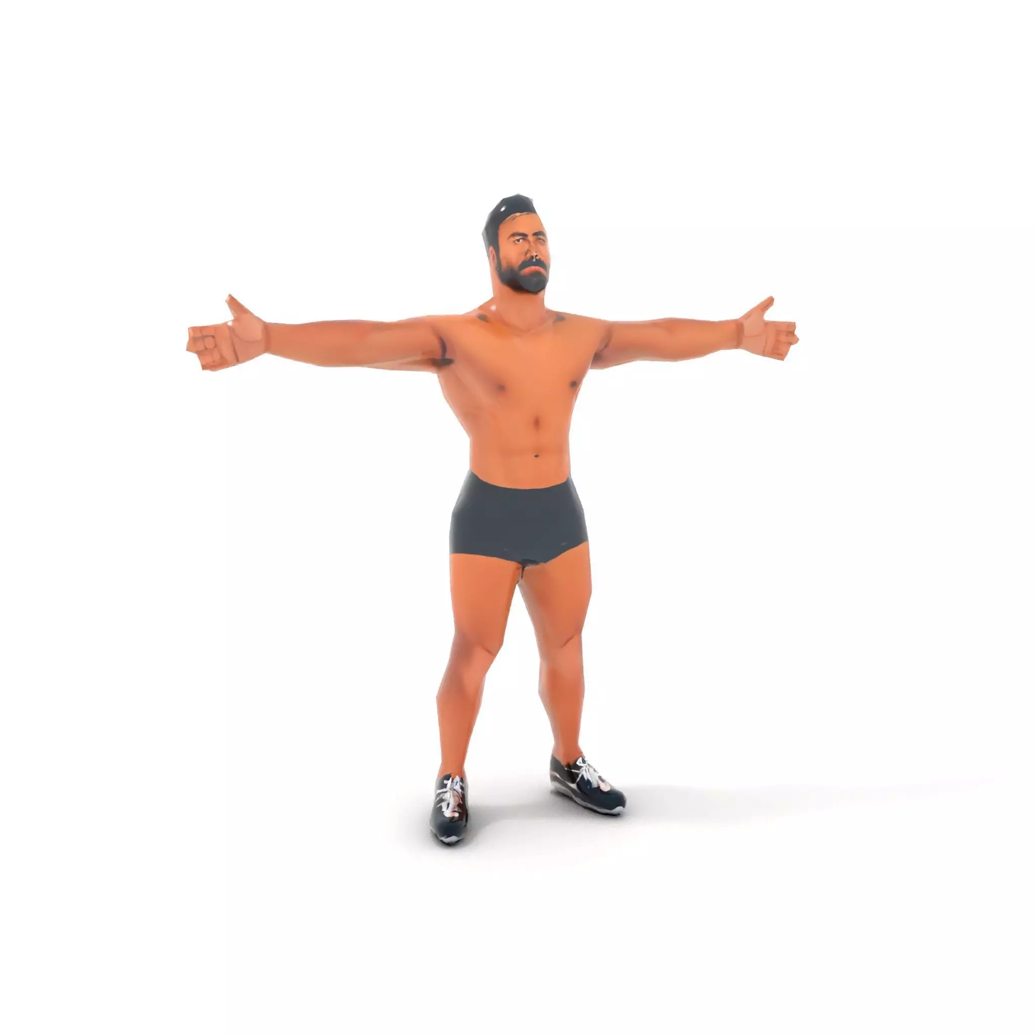 Muscular Athletic Man Model Pack Low-poly 3D model_23