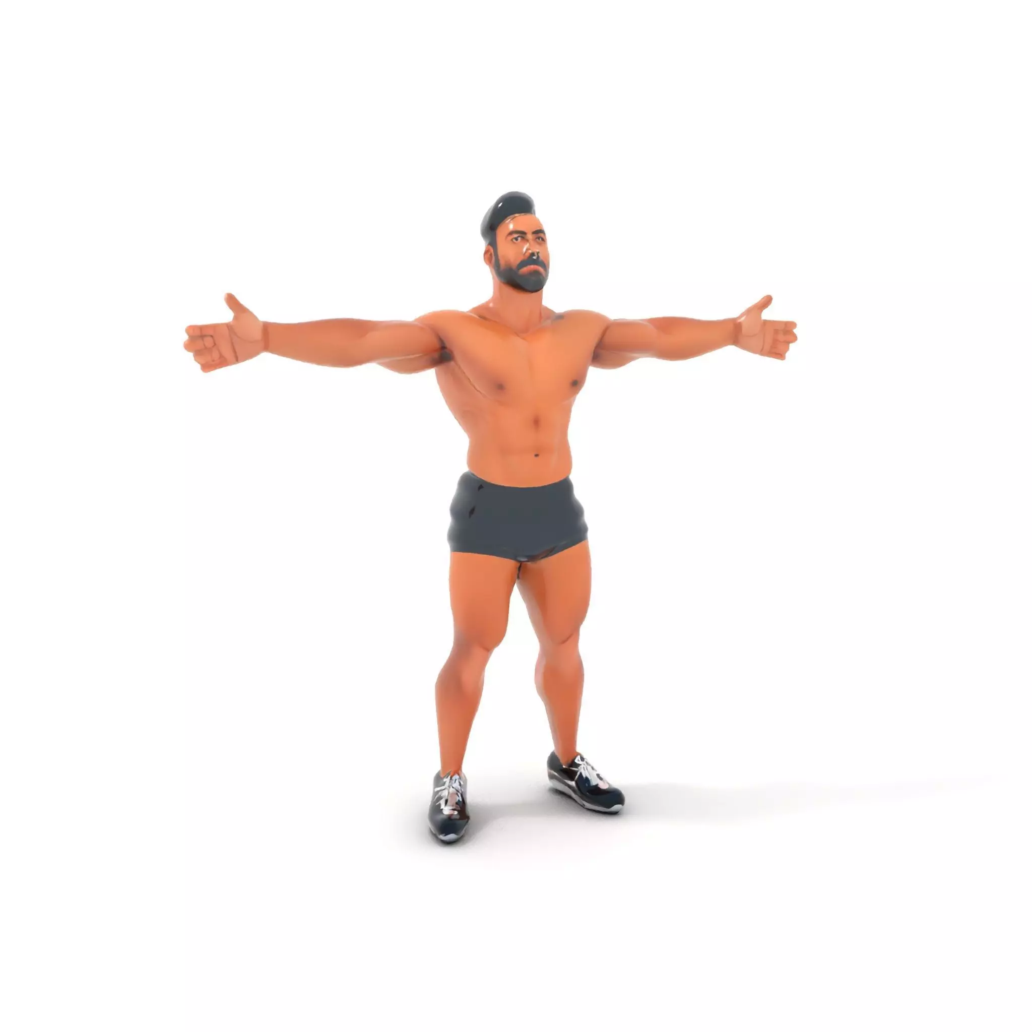 Muscular Athletic Man Model Pack Low-poly 3D model_11