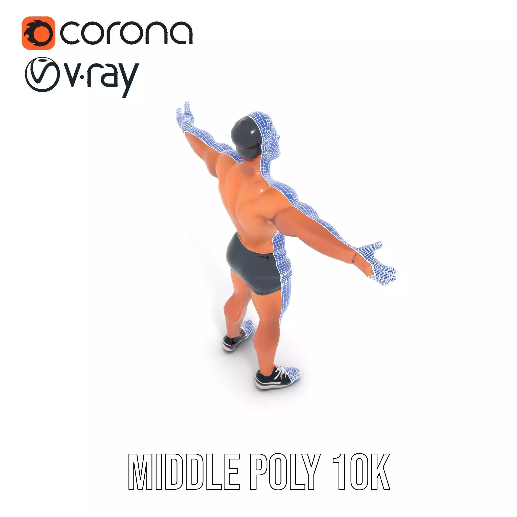 Muscular Athletic Man Model Pack Low-poly 3D model_30