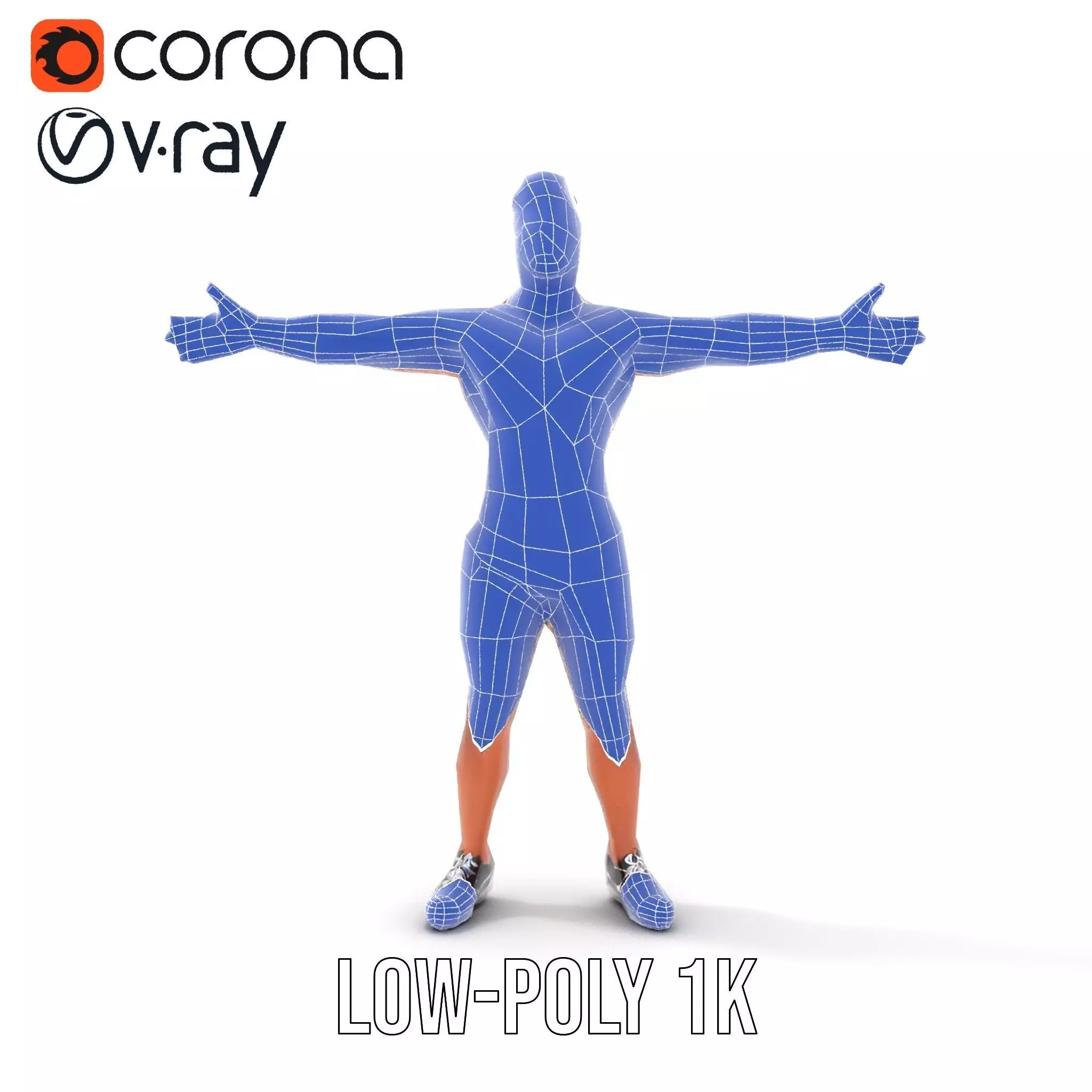 Muscular Athletic Man Model Pack Low-poly 3D model_9