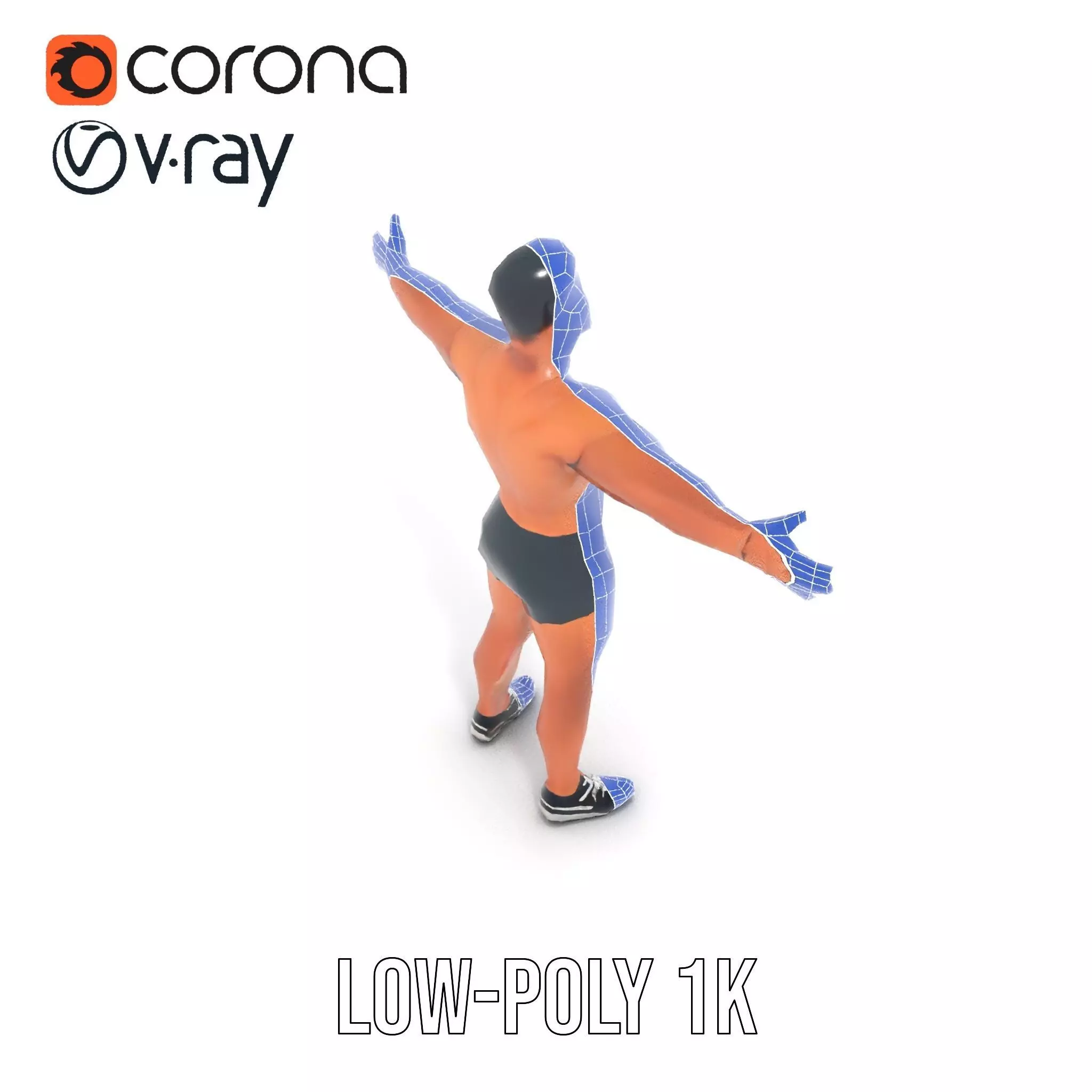 Muscular Athletic Man Model Pack Low-poly 3D model_15