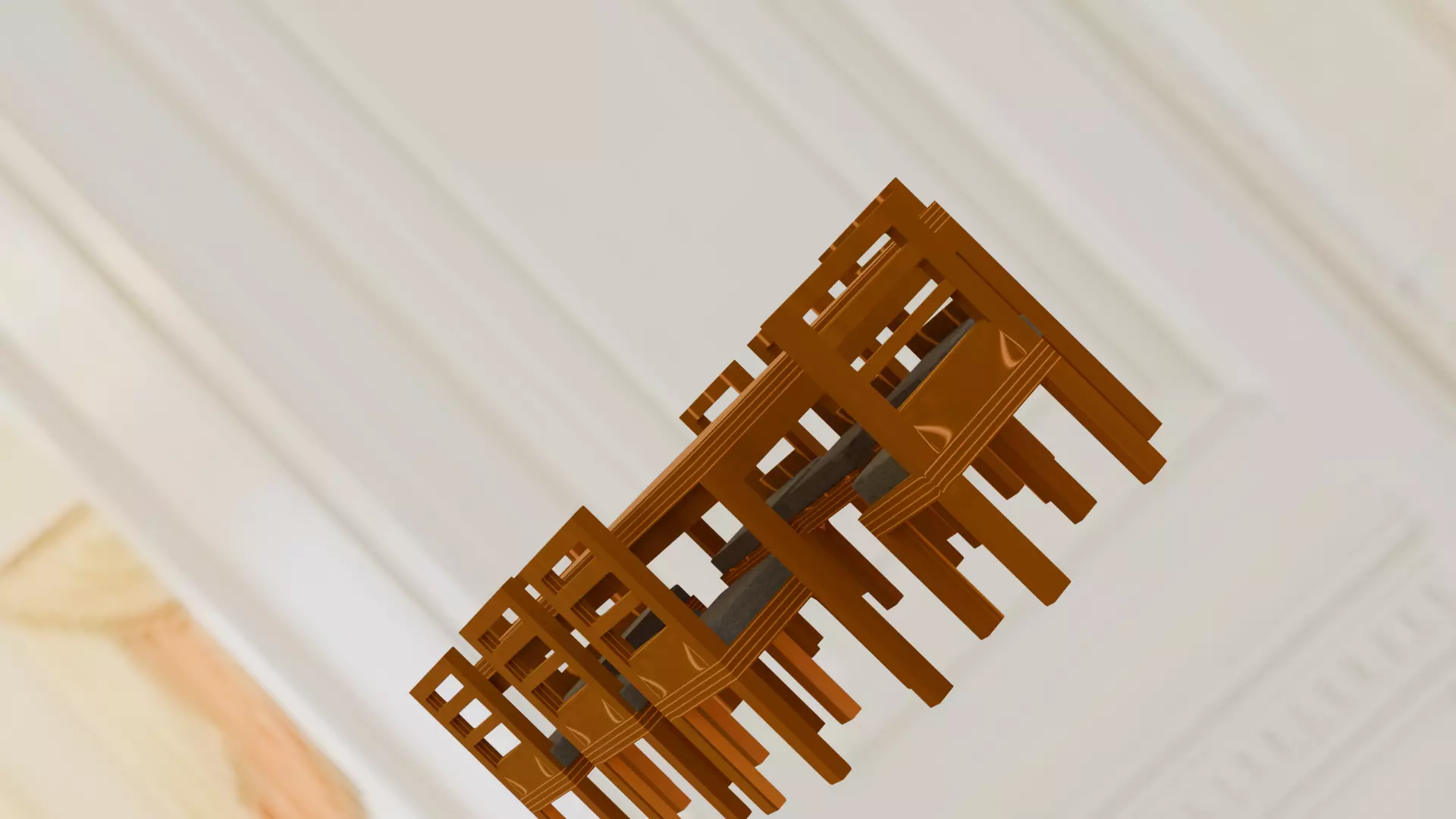 3d dining set Low-poly 3D model_4