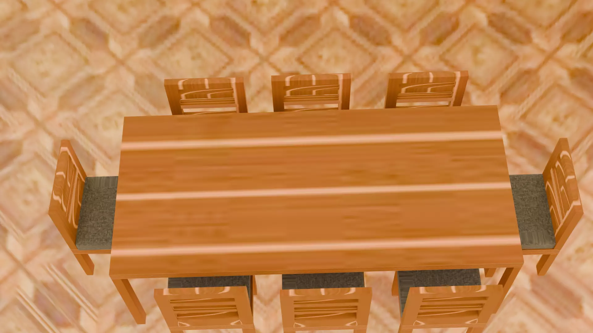 3d dining set Low-poly 3D model_0