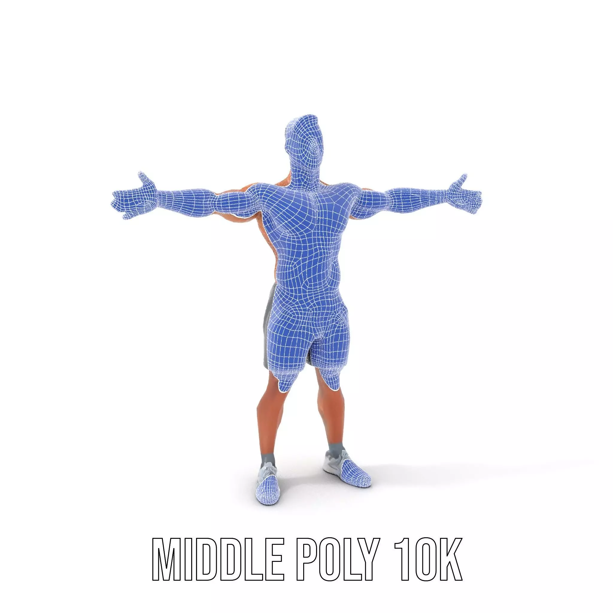 Athletic Male Figure Model Pack with Detailed Anatomy Low-poly 3D model_20