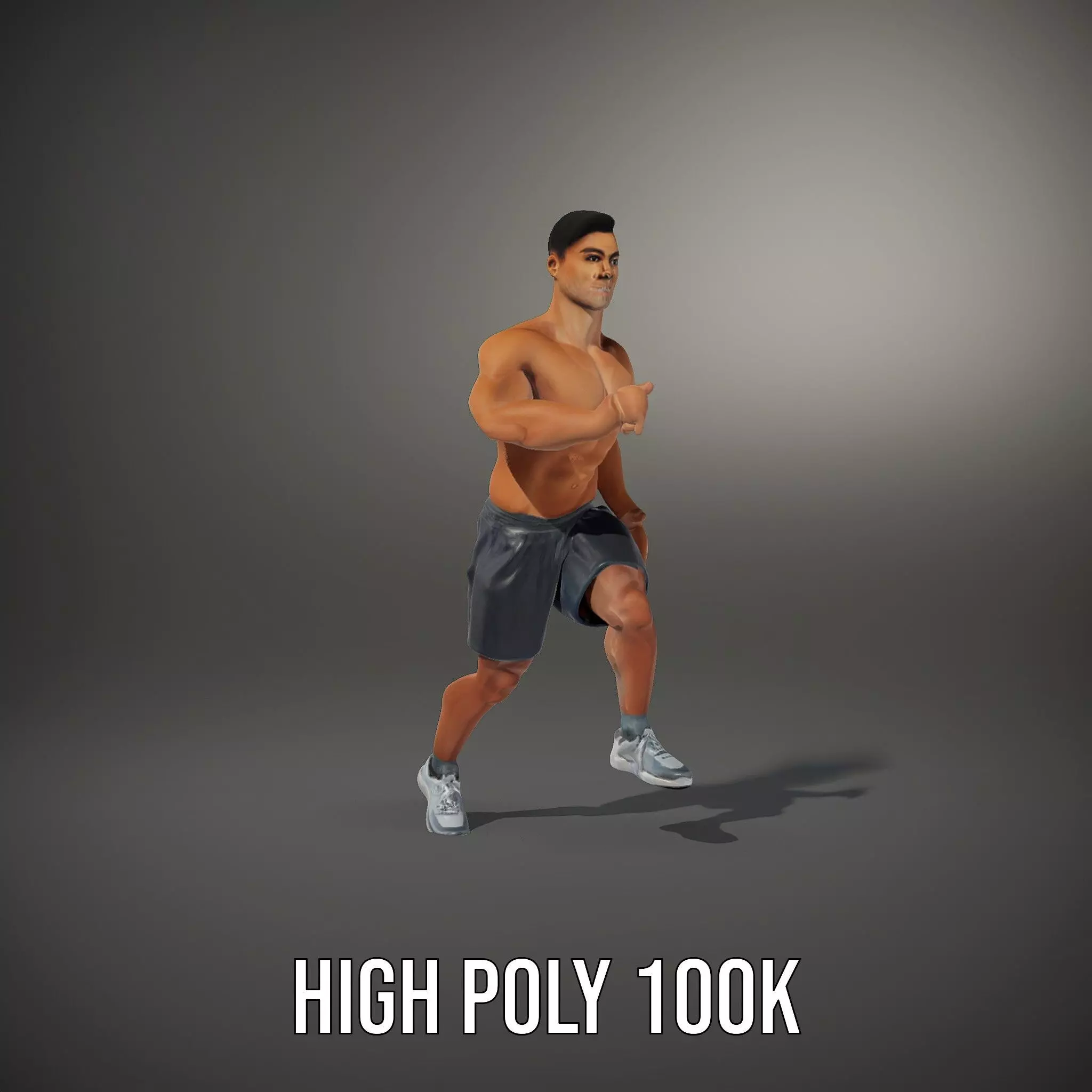 Athletic Male Figure Model Pack with Detailed Anatomy Low-poly 3D model_33