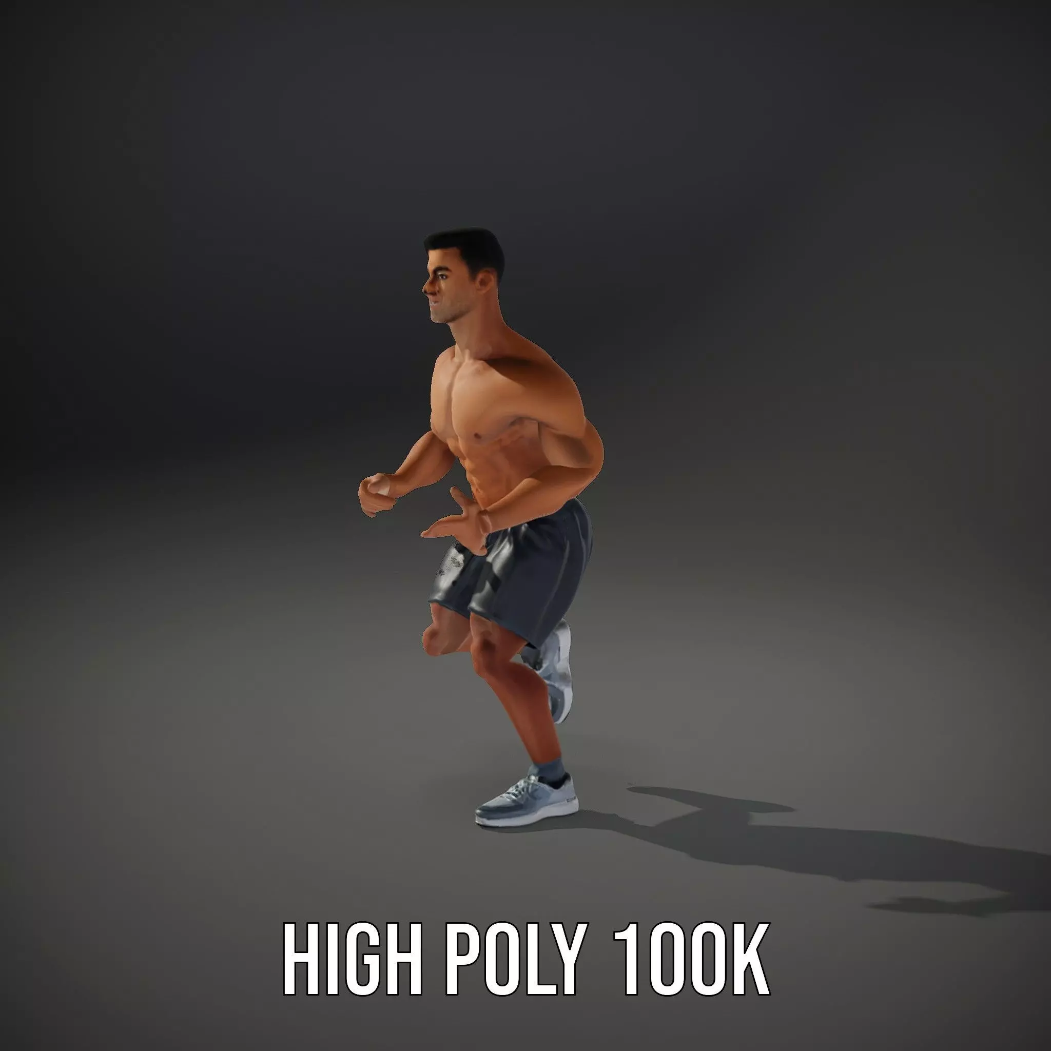 Athletic Male Figure Model Pack with Detailed Anatomy Low-poly 3D model_32