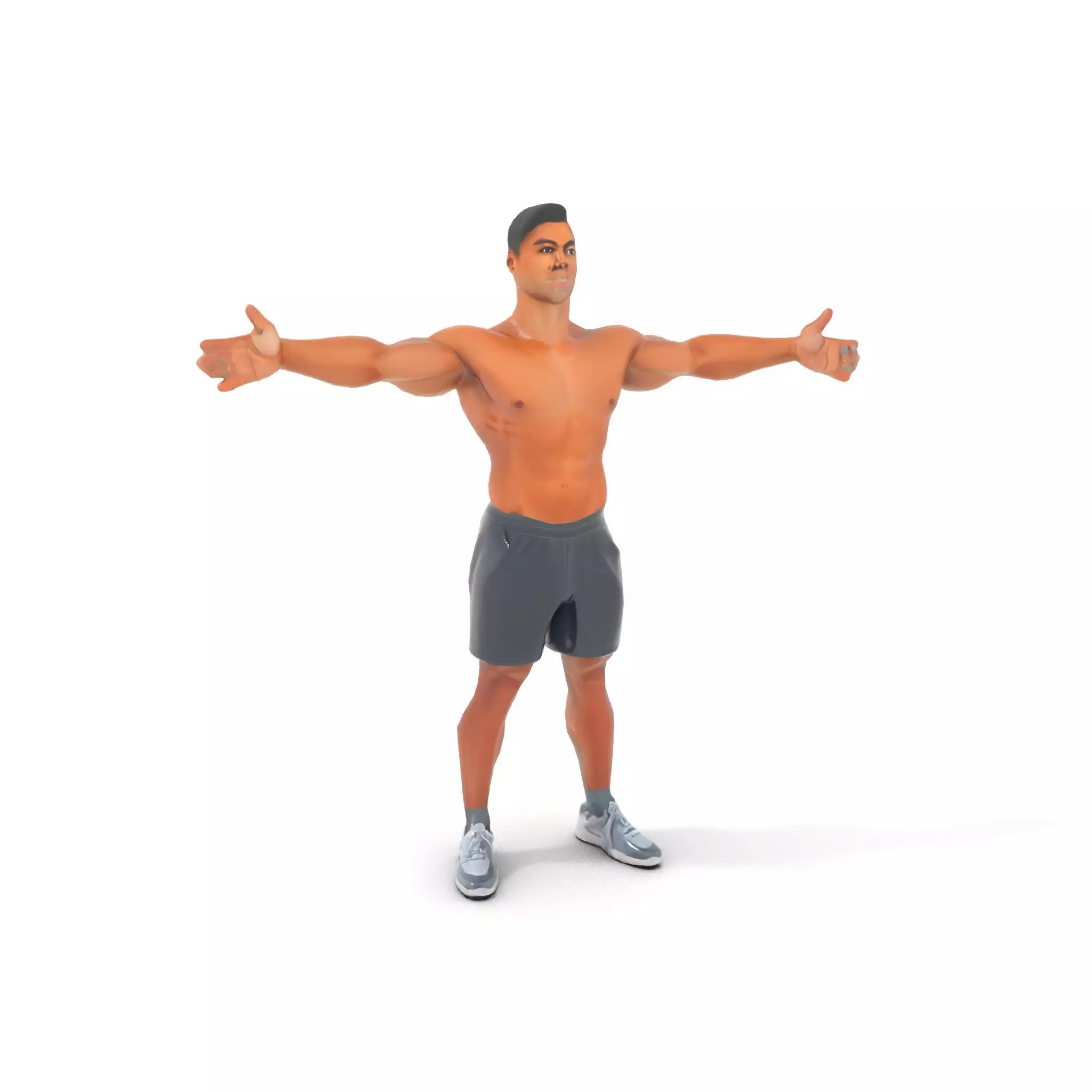 Athletic Male Figure Model Pack with Detailed Anatomy Low-poly 3D model_9
