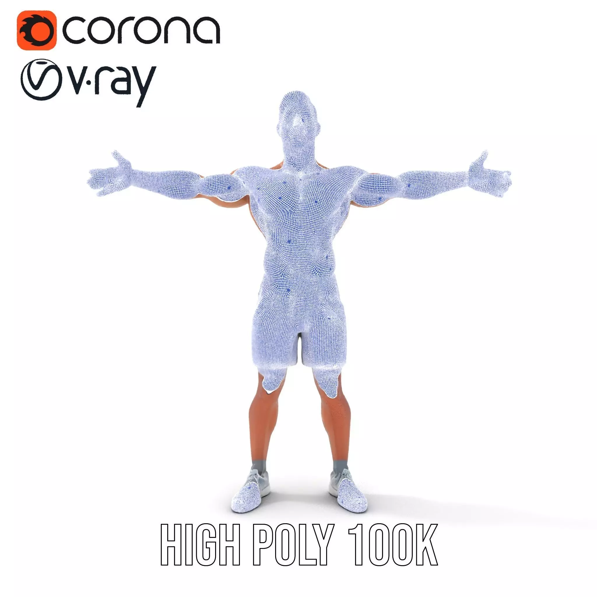 Athletic Male Figure Model Pack with Detailed Anatomy Low-poly 3D model_31