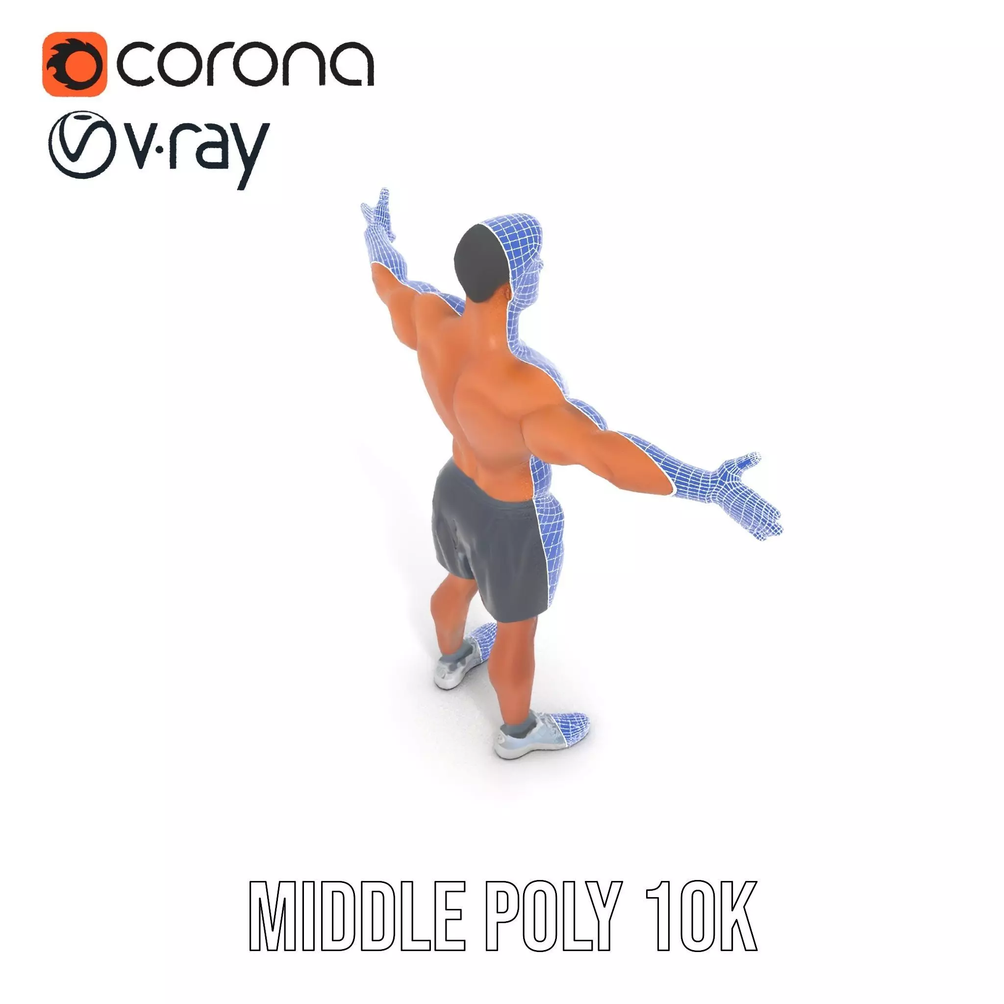 Athletic Male Figure Model Pack with Detailed Anatomy Low-poly 3D model_23