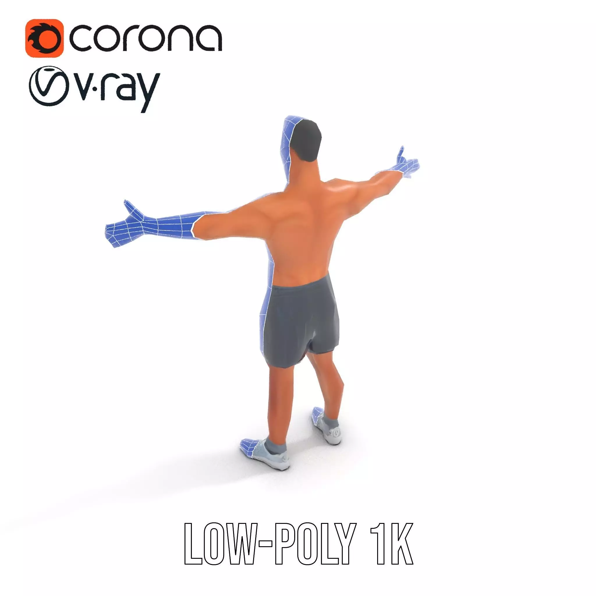 Athletic Male Figure Model Pack with Detailed Anatomy Low-poly 3D model_21