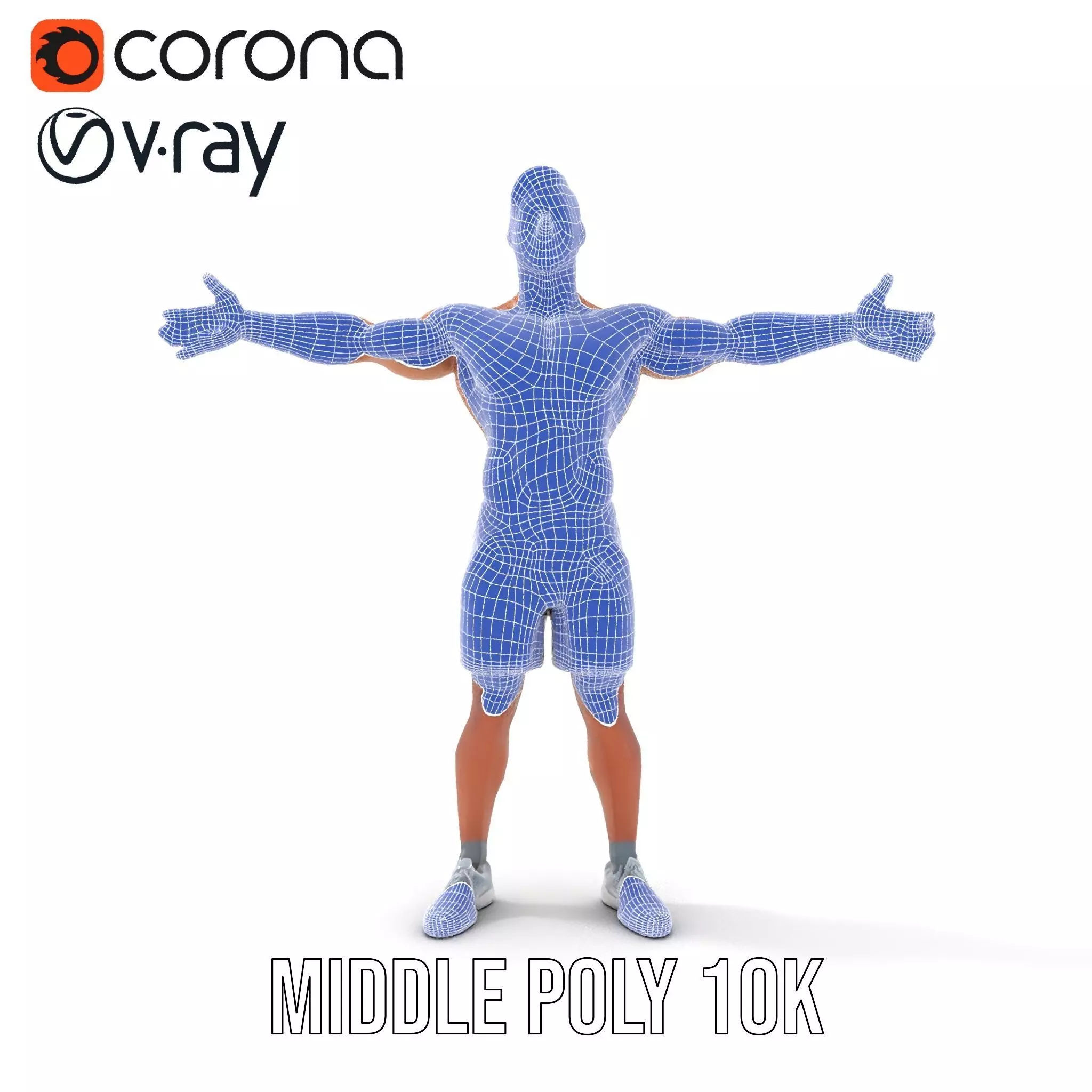 Athletic Male Figure Model Pack with Detailed Anatomy Low-poly 3D model_29
