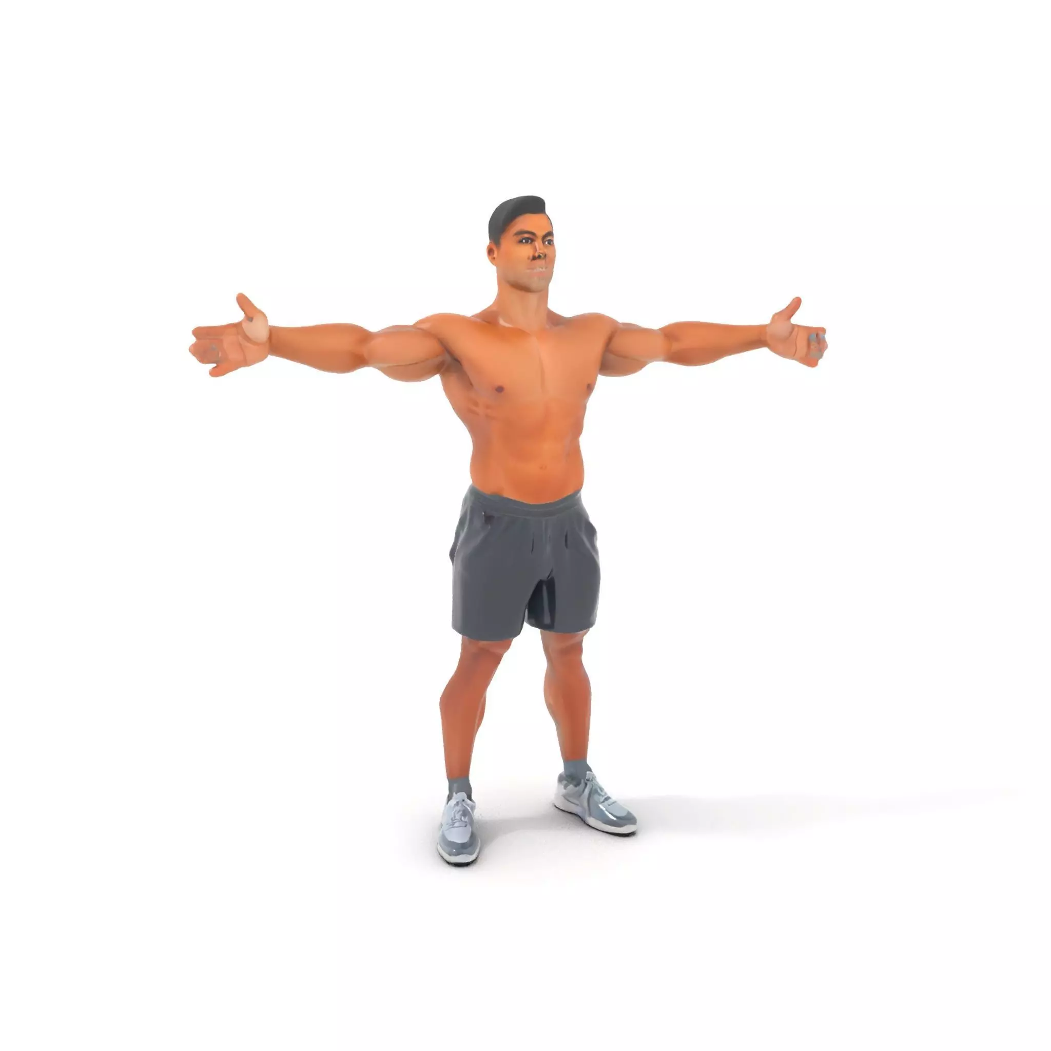 Athletic Male Figure Model Pack with Detailed Anatomy Low-poly 3D model_0