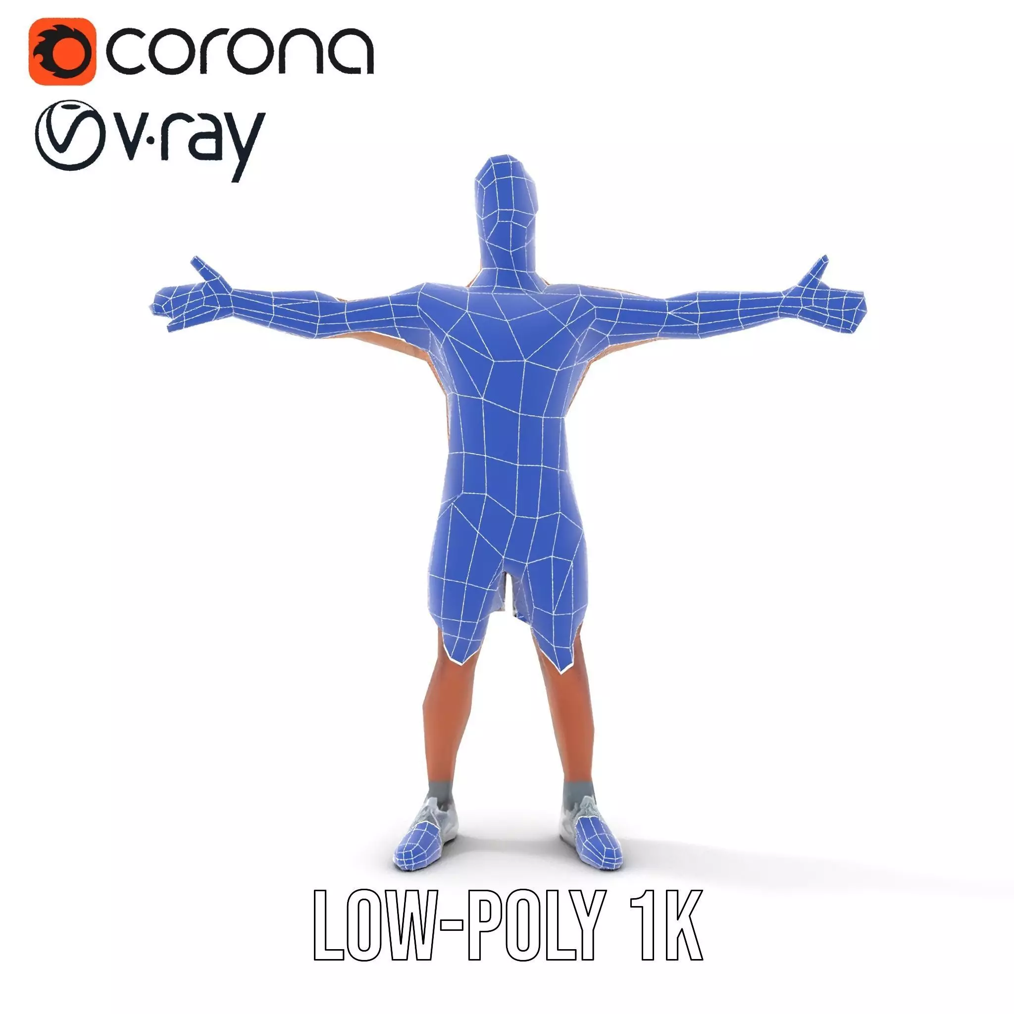 Athletic Male Figure Model Pack with Detailed Anatomy Low-poly 3D model_27