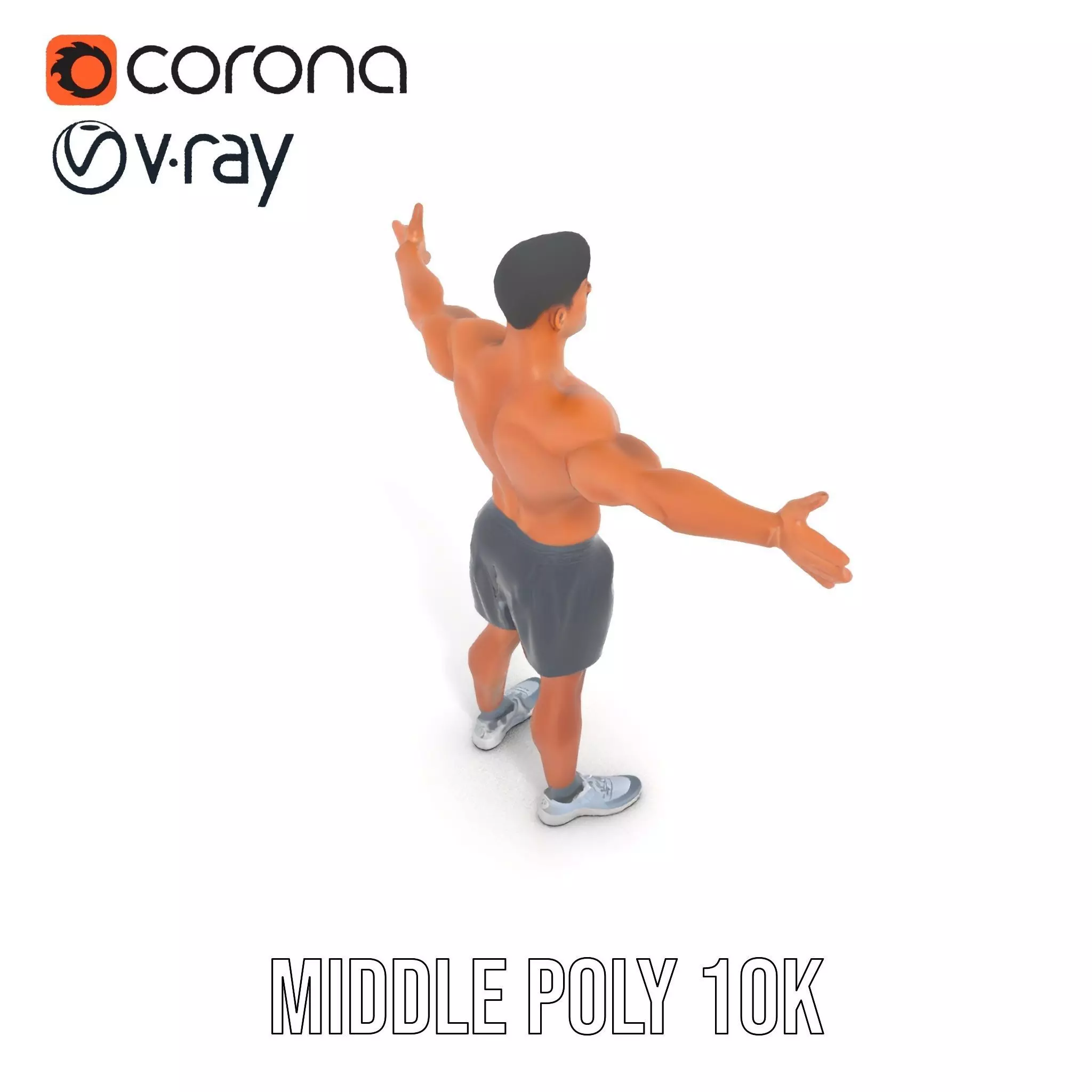 Athletic Male Figure Model Pack with Detailed Anatomy Low-poly 3D model_18