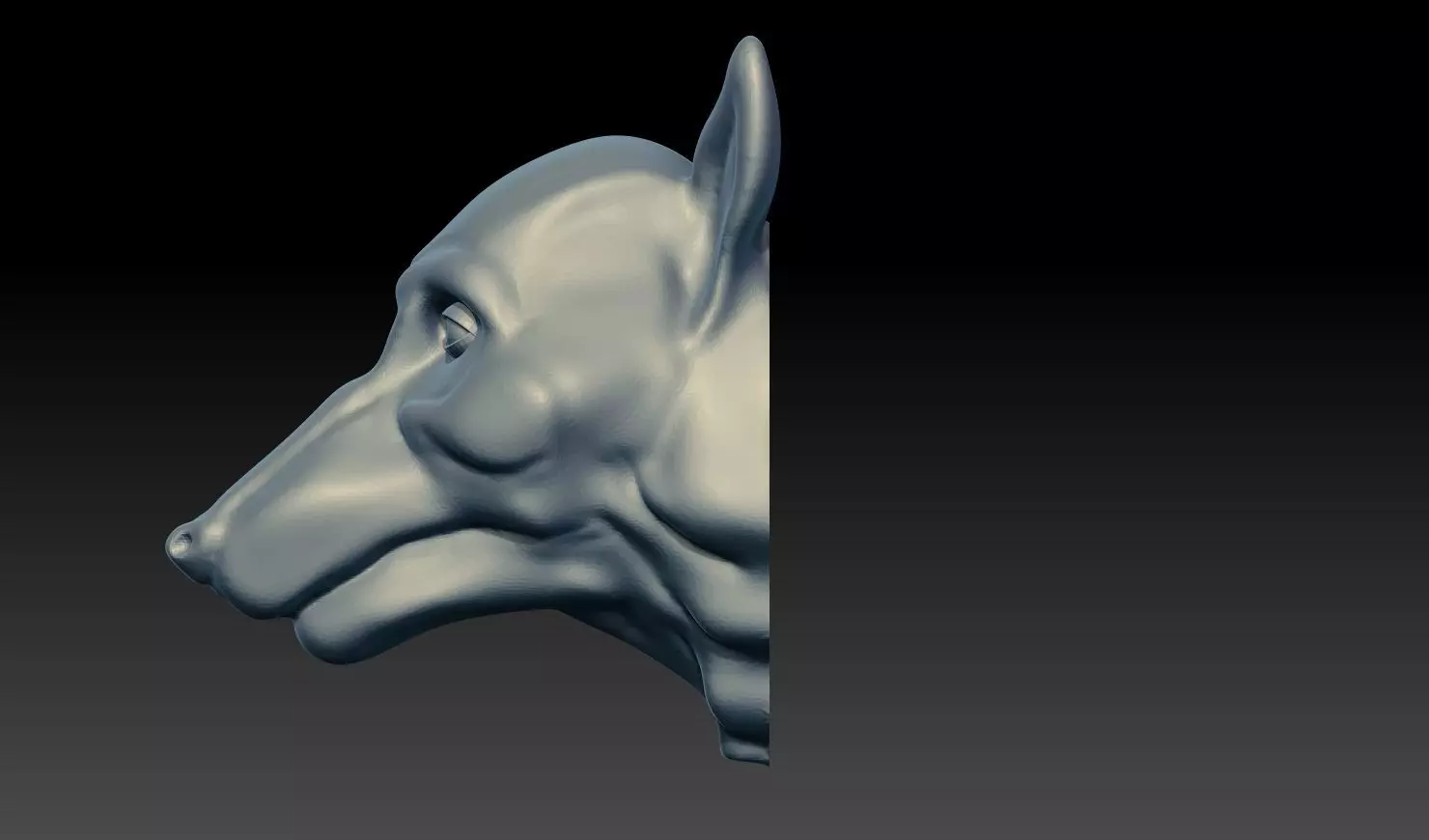 Wolf Head Pendant Relief STL 3D Model 3D print model_11