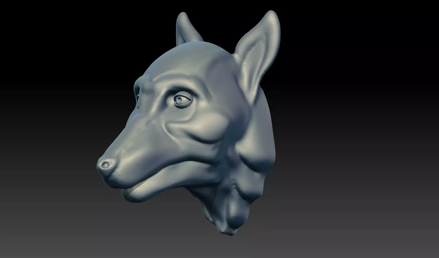Wolf Head Pendant Relief STL 3D Model 3D print model_8
