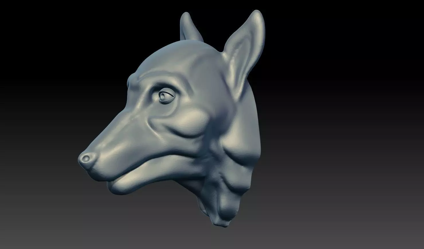 Wolf Head Pendant Relief STL 3D Model 3D print model_9