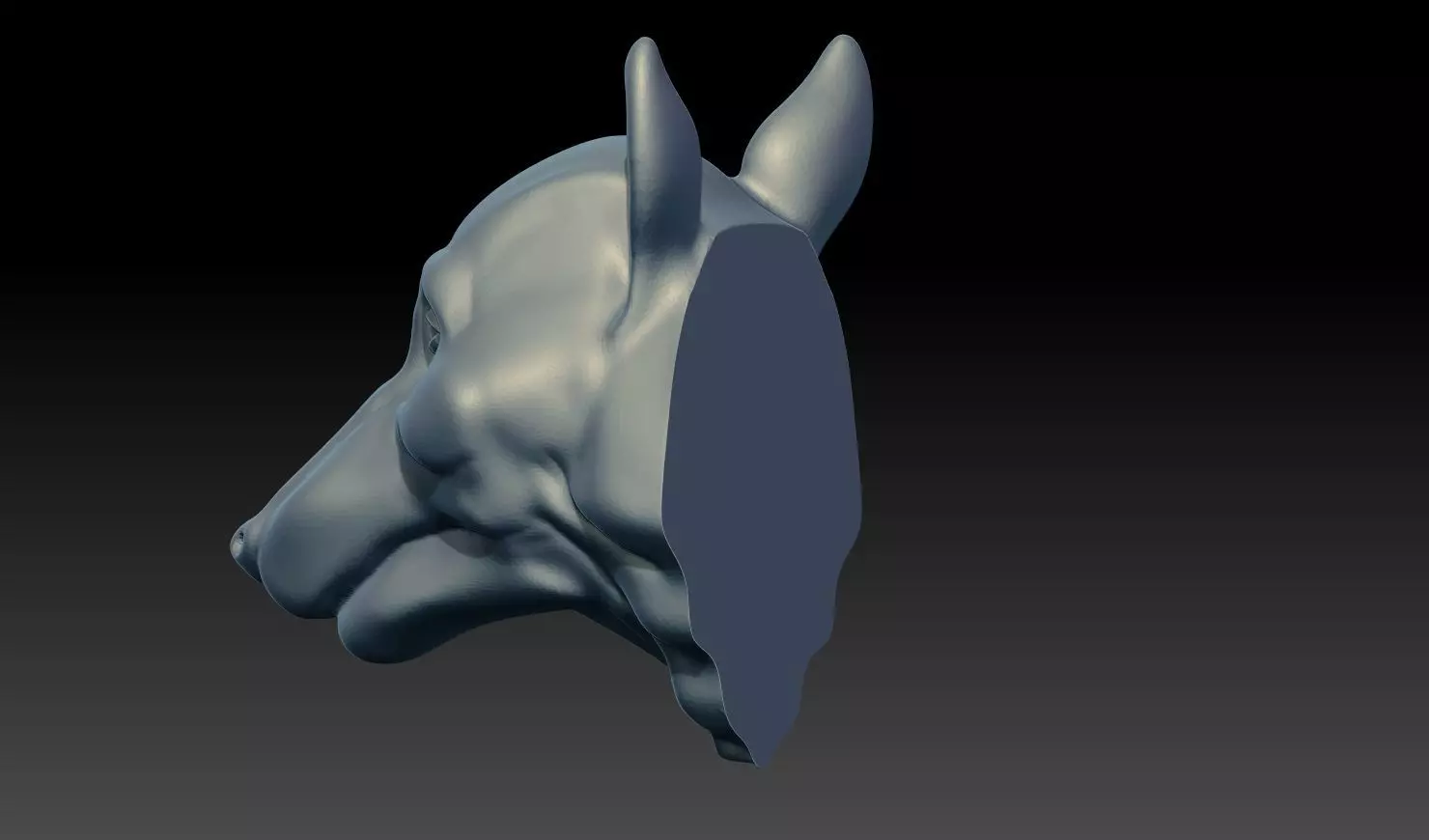 Wolf Head Pendant Relief STL 3D Model 3D print model_12