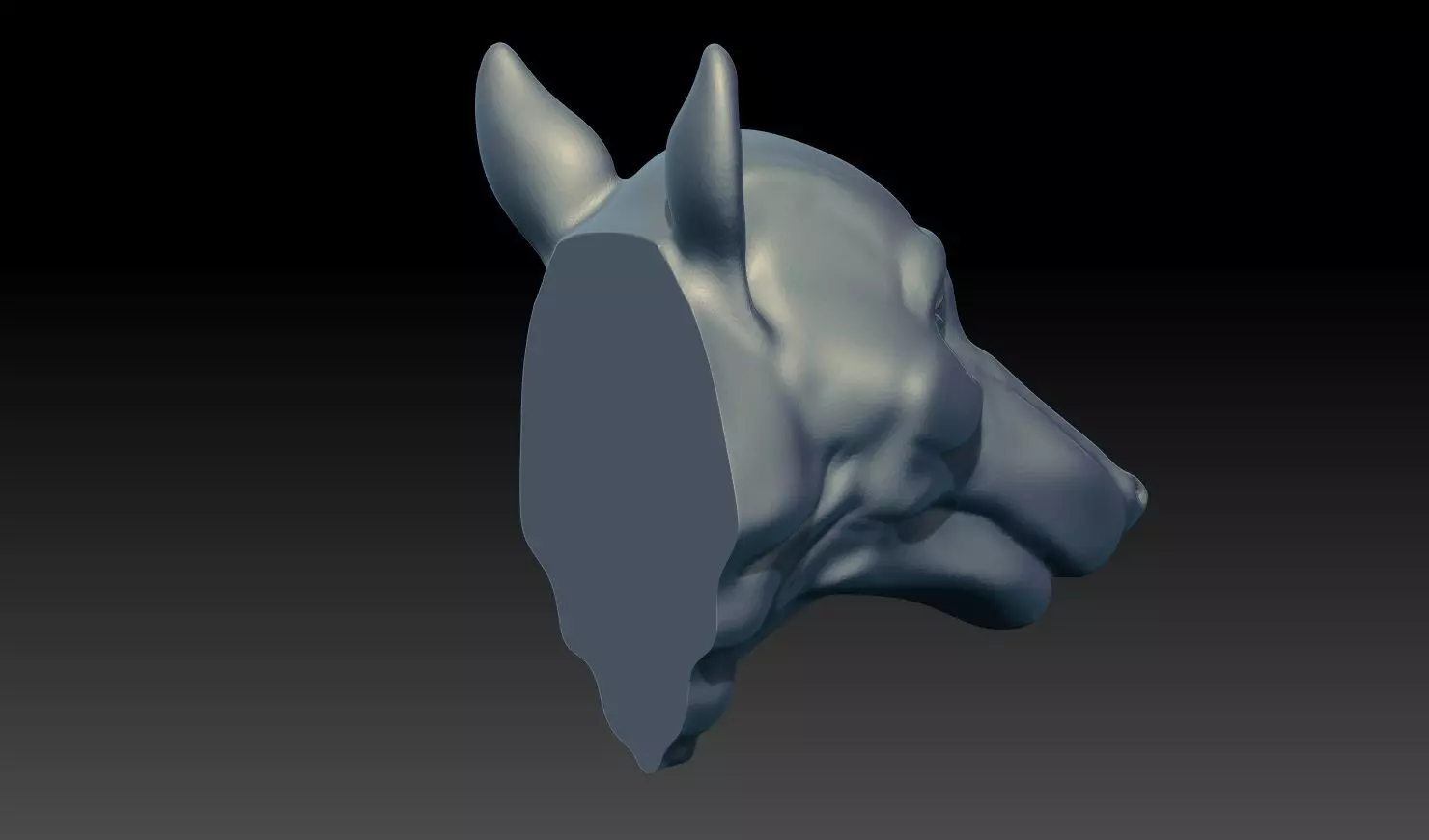 Wolf Head Pendant Relief STL 3D Model 3D print model_3
