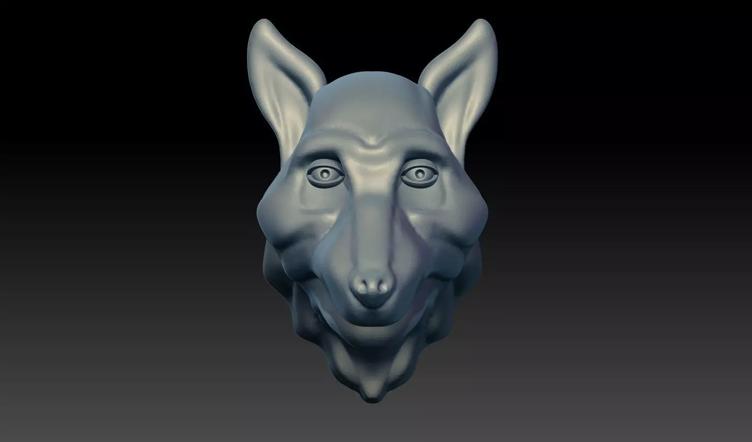 Wolf Head Pendant Relief STL 3D Model 3D print model_1