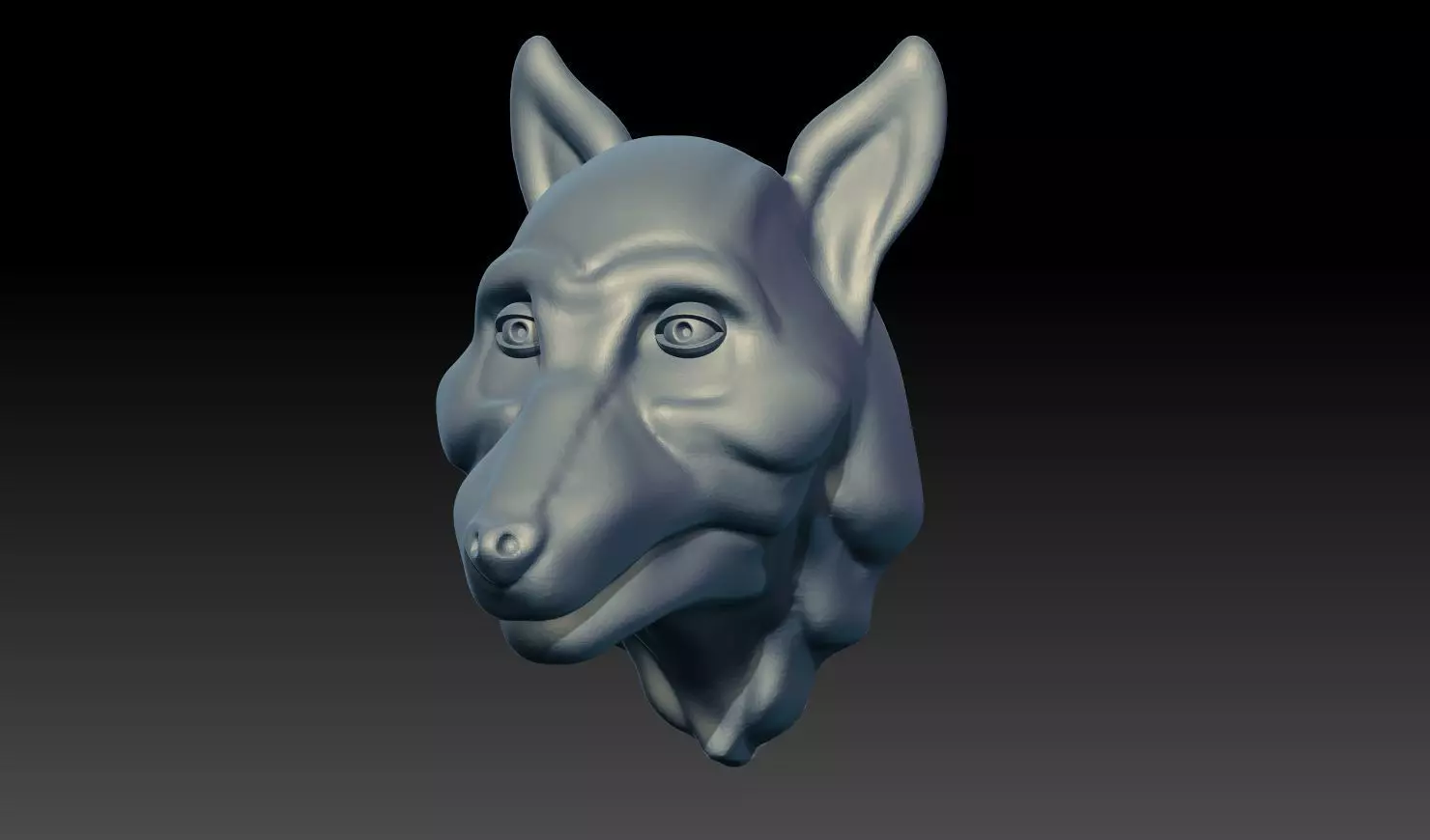Wolf Head Pendant Relief STL 3D Model 3D print model_6