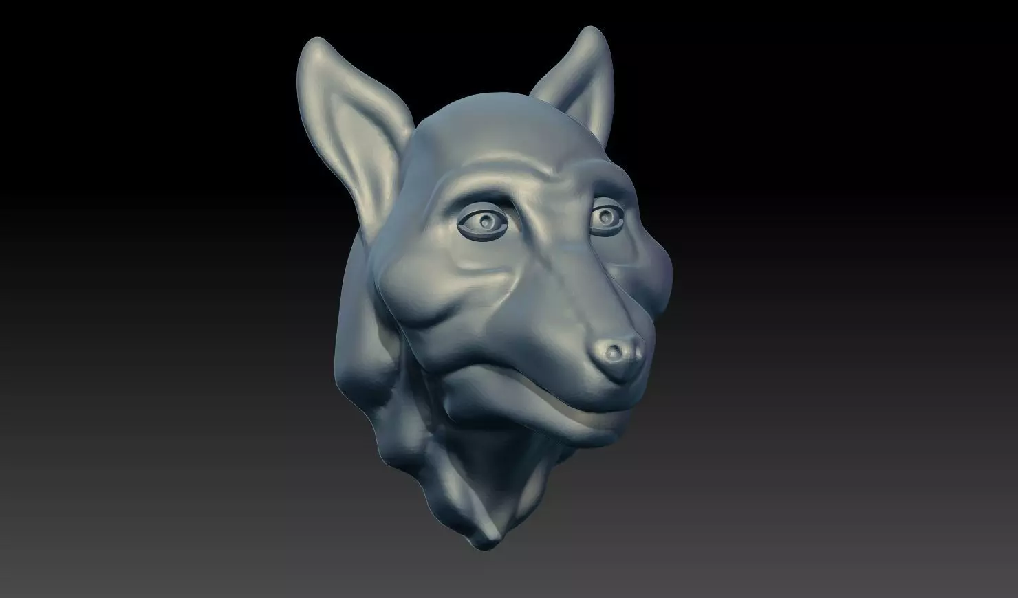 Wolf Head Pendant Relief STL 3D Model 3D print model_5