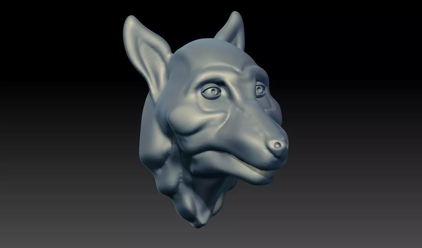 Wolf Head Pendant Relief STL 3D Model 3D print model_4