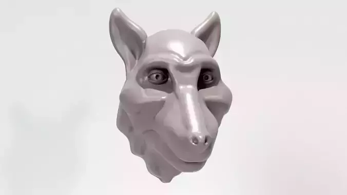 Wolf Head Pendant Relief STL 3D Model