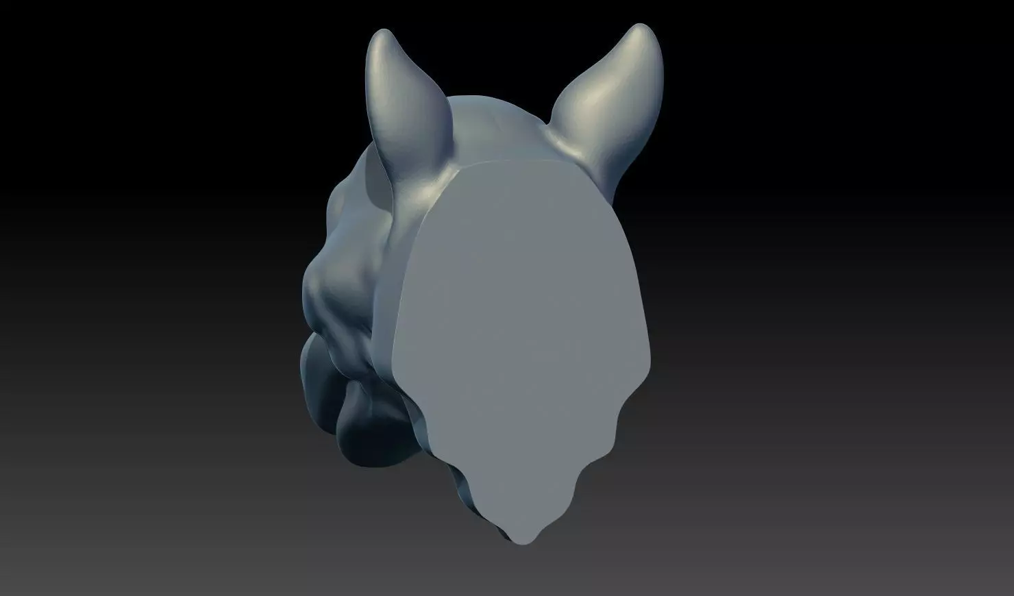 Wolf Head Pendant Relief STL 3D Model 3D print model_13