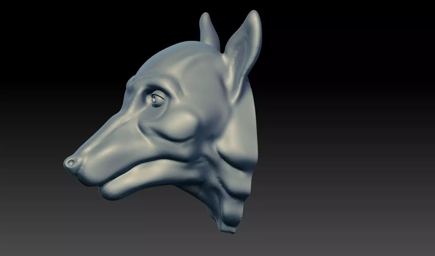 Wolf Head Pendant Relief STL 3D Model 3D print model_10