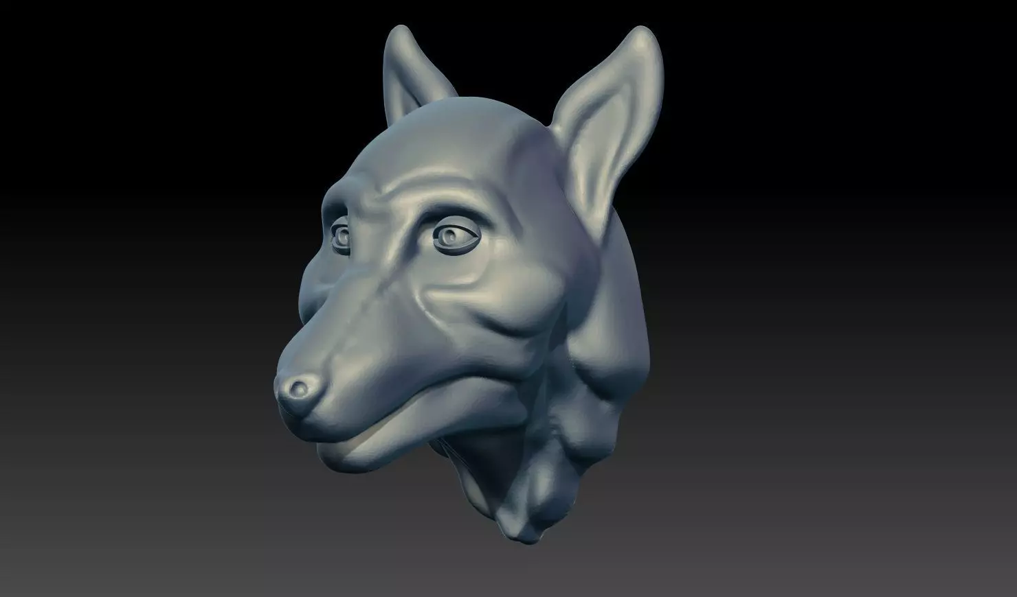 Wolf Head Pendant Relief STL 3D Model 3D print model_7