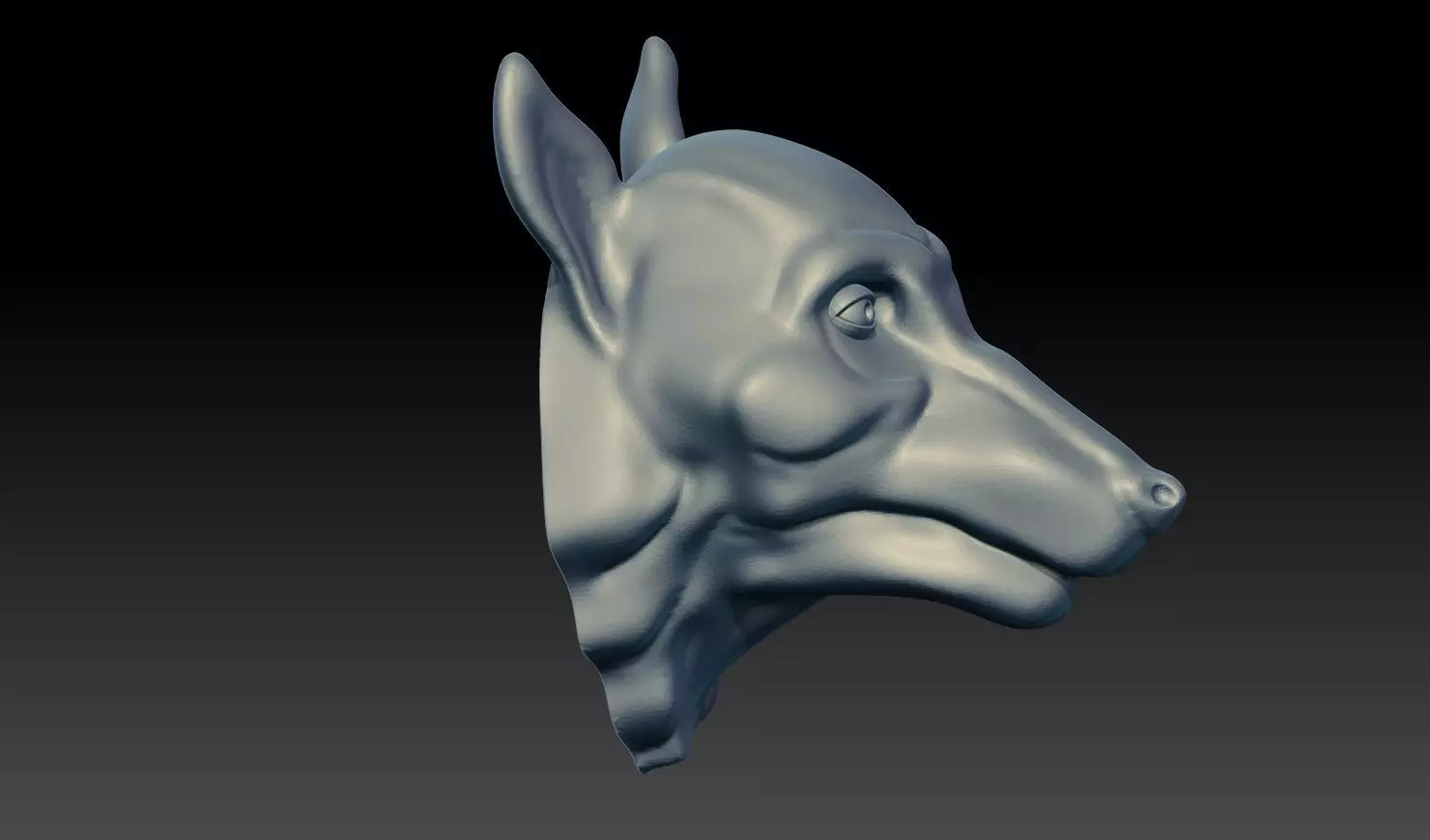 Wolf Head Pendant Relief STL 3D Model 3D print model_2