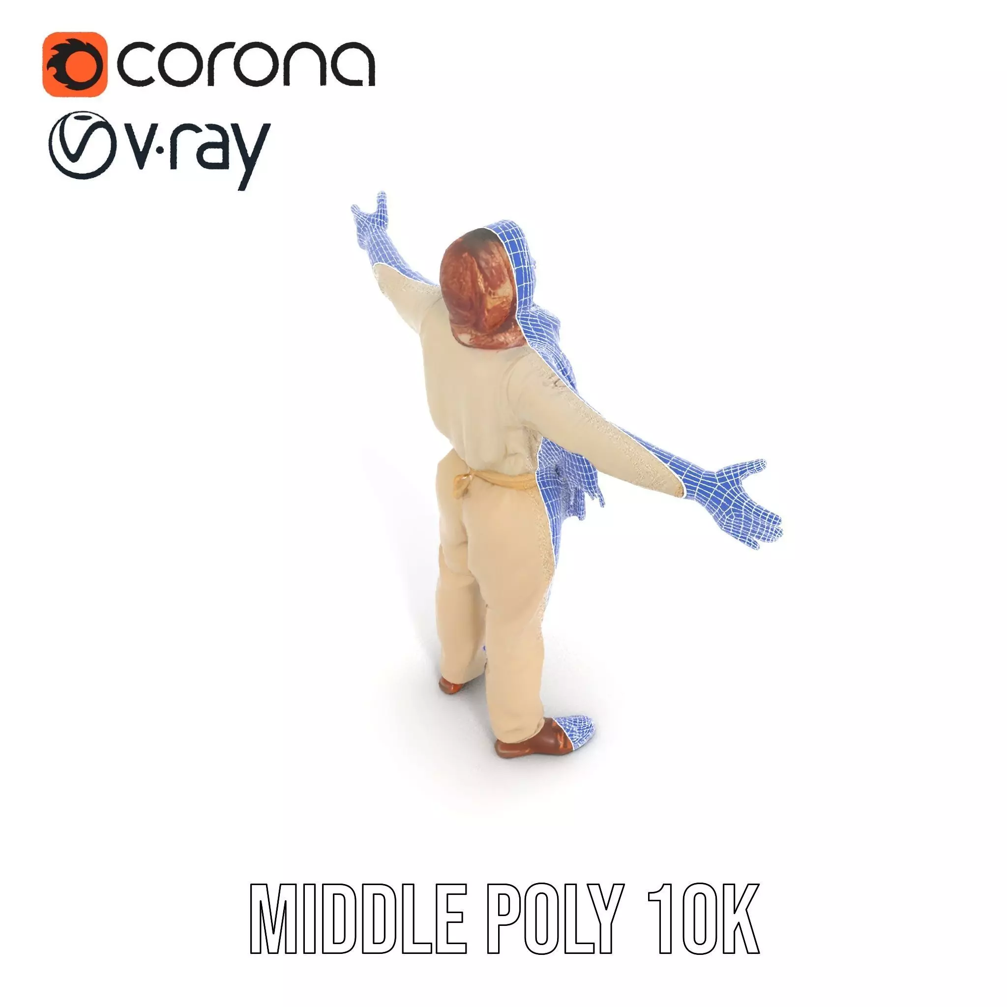 Stylish Standing Human Model Pack with Outfit and Scarf Low-poly 3D model_28