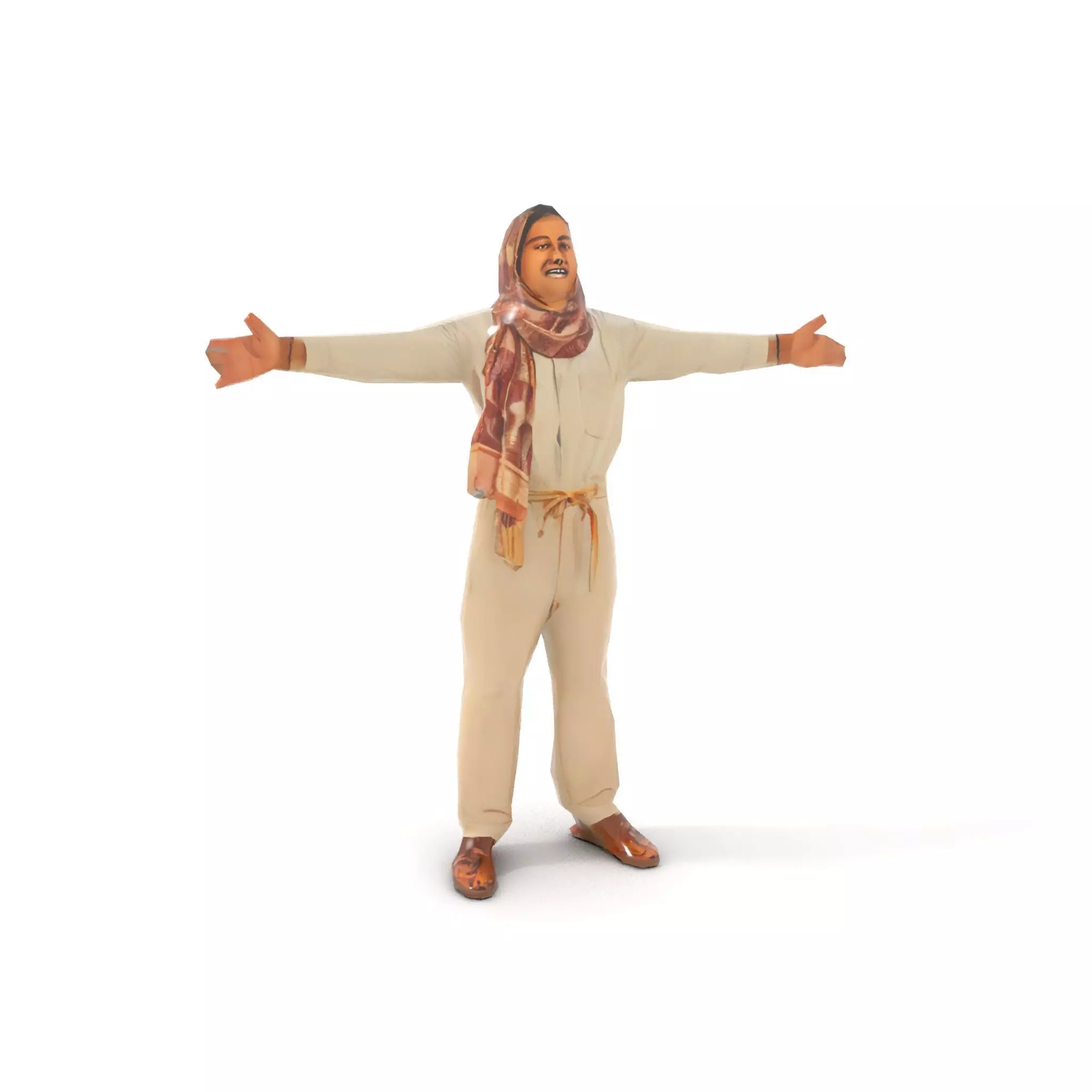 Stylish Standing Human Model Pack with Outfit and Scarf Low-poly 3D model_8