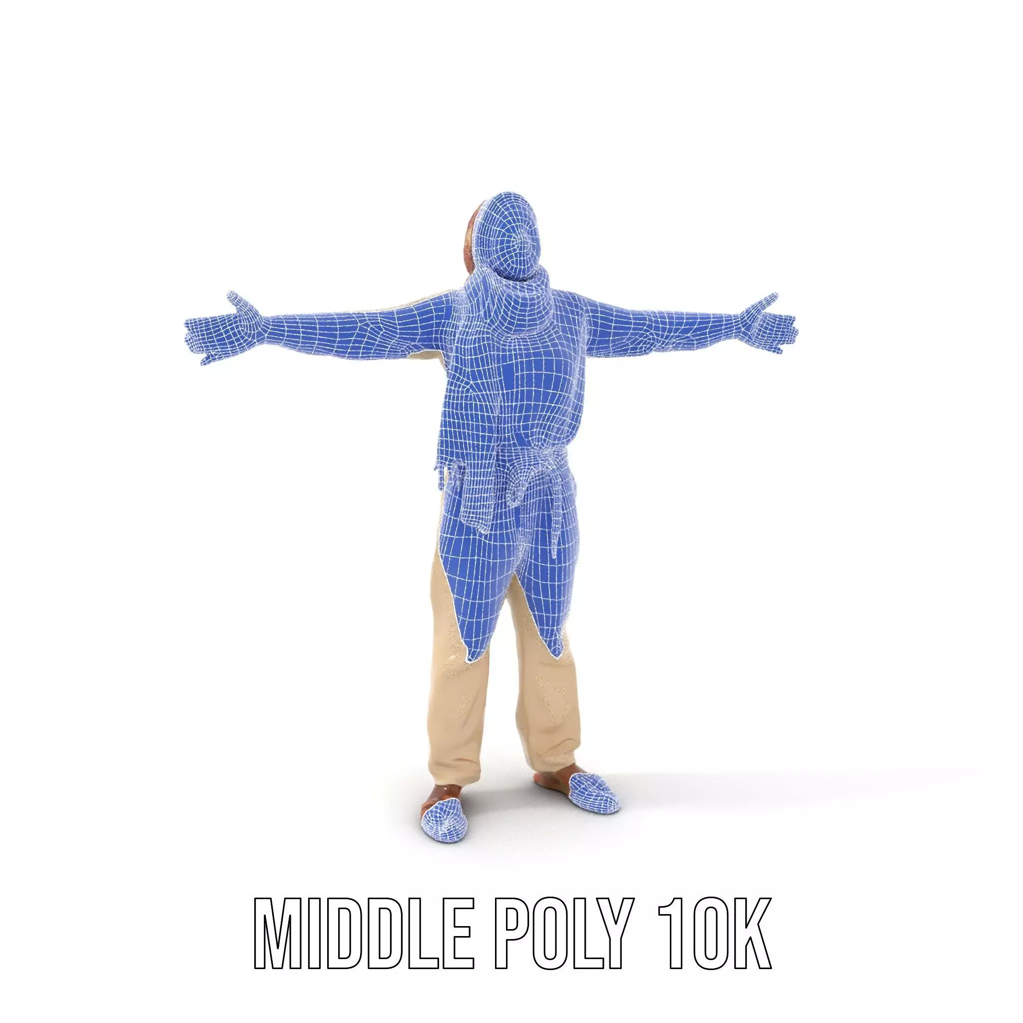 Stylish Standing Human Model Pack with Outfit and Scarf Low-poly 3D model_6