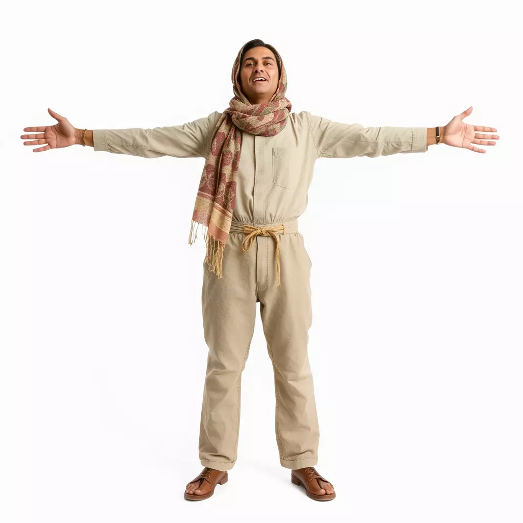 Stylish Standing Human Model Pack with Outfit and Scarf Low-poly 3D model_3