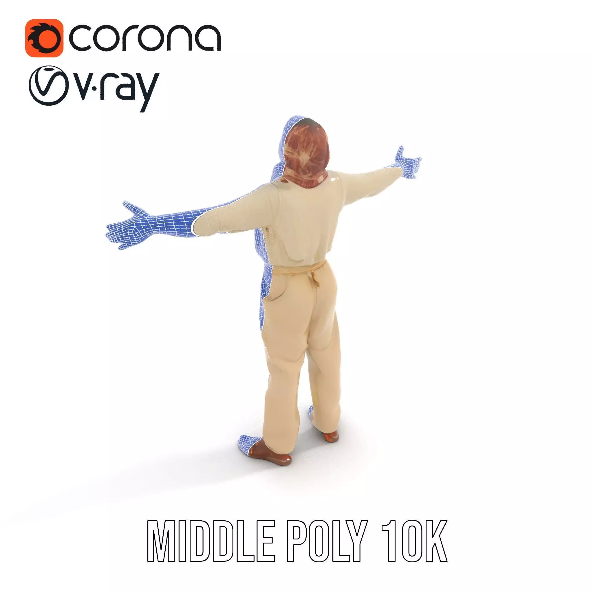 Stylish Standing Human Model Pack with Outfit and Scarf Low-poly 3D model_25