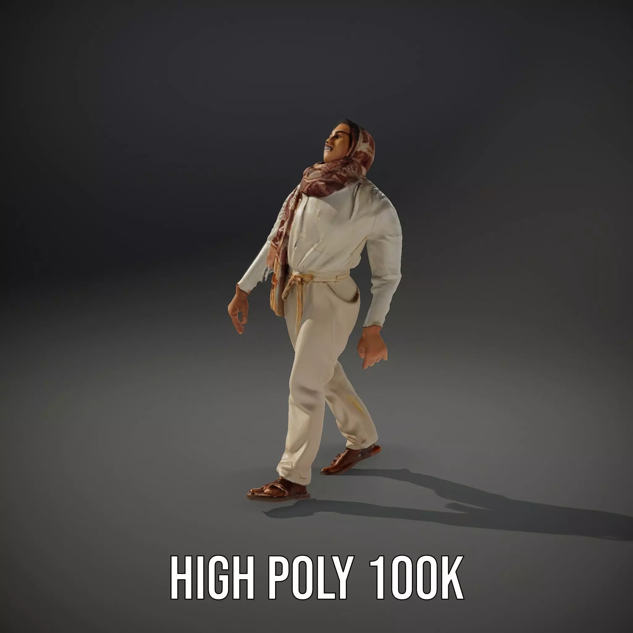 Stylish Standing Human Model Pack with Outfit and Scarf Low-poly 3D model_15