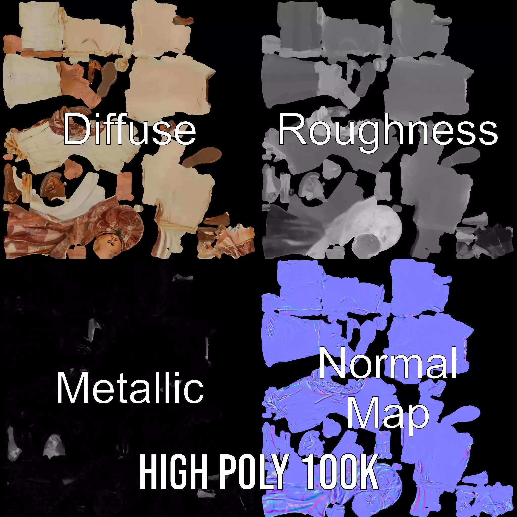 Stylish Standing Human Model Pack with Outfit and Scarf Low-poly 3D model_4