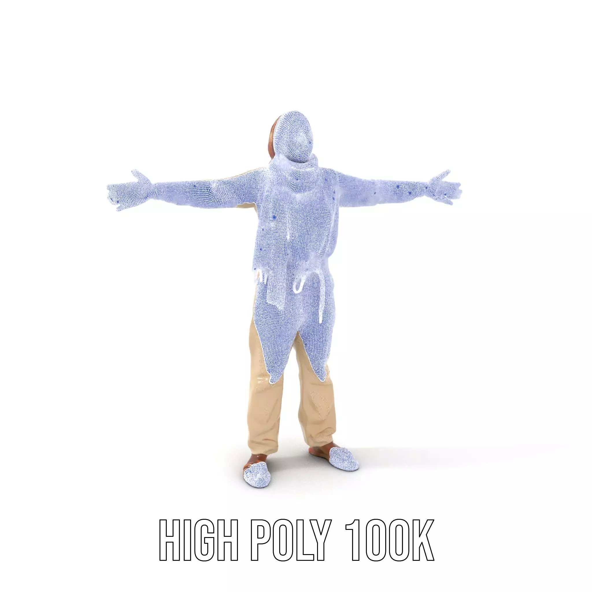 Stylish Standing Human Model Pack with Outfit and Scarf Low-poly 3D model_5