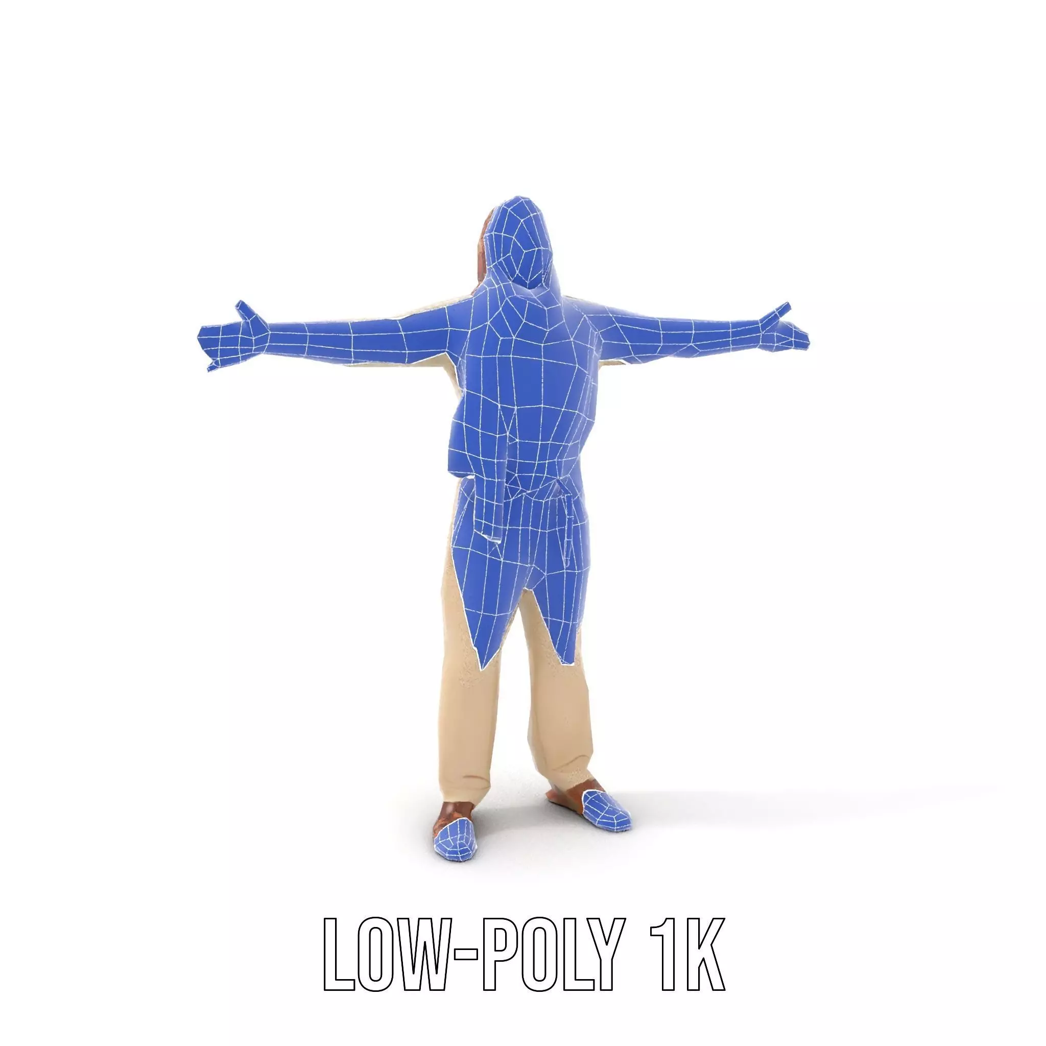 Stylish Standing Human Model Pack with Outfit and Scarf Low-poly 3D model_23