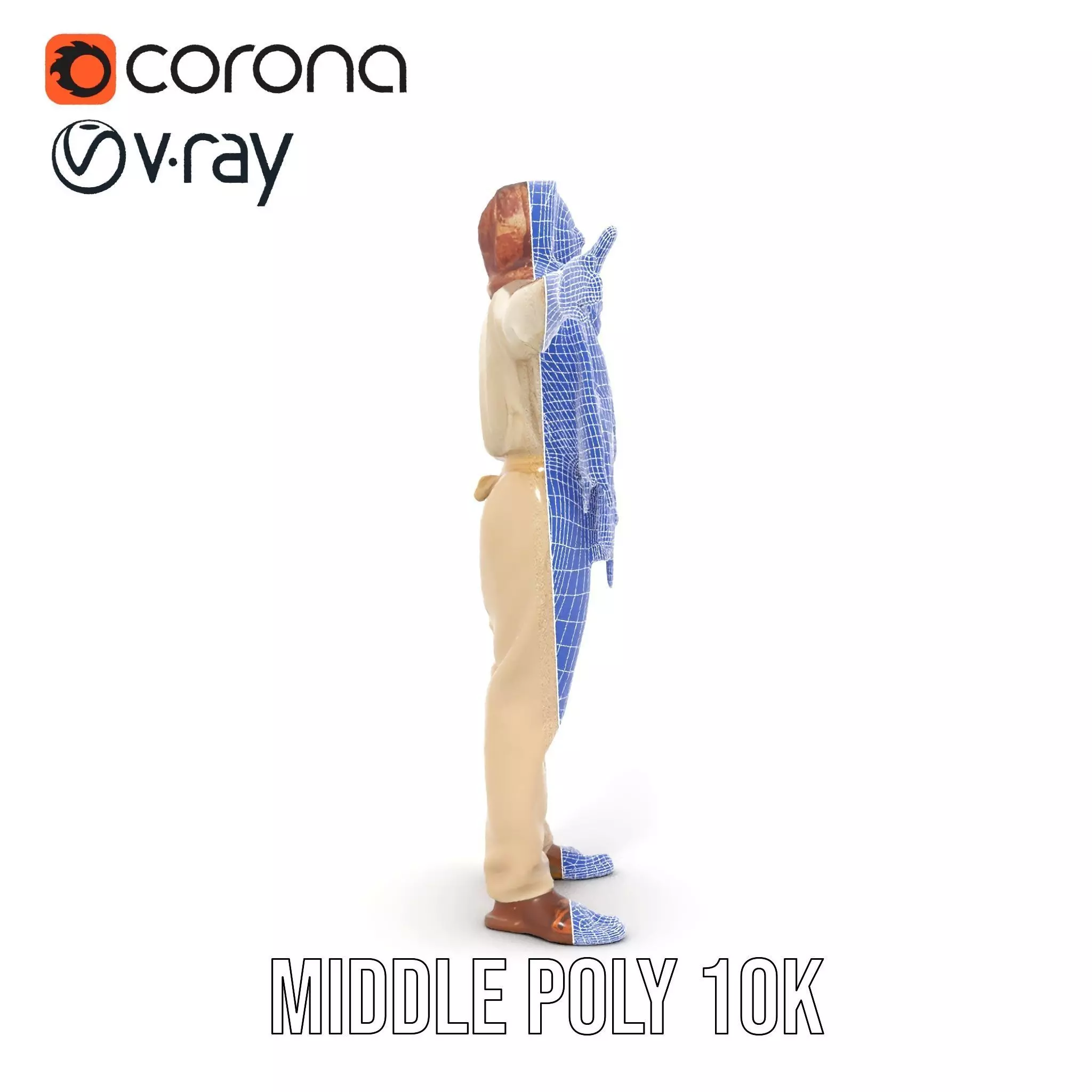 Stylish Standing Human Model Pack with Outfit and Scarf Low-poly 3D model_22