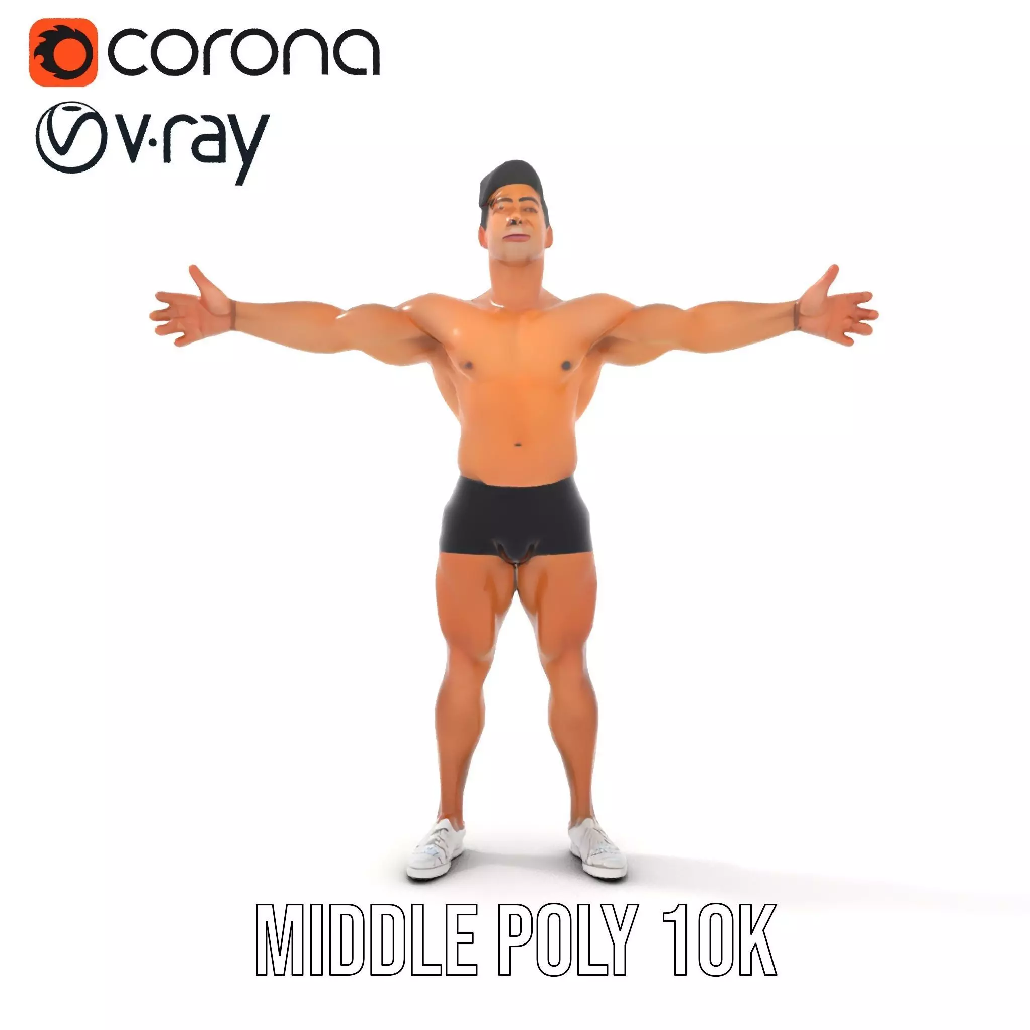 Dynamic Athletic Male Character Model Pack Low-poly 3D model_9