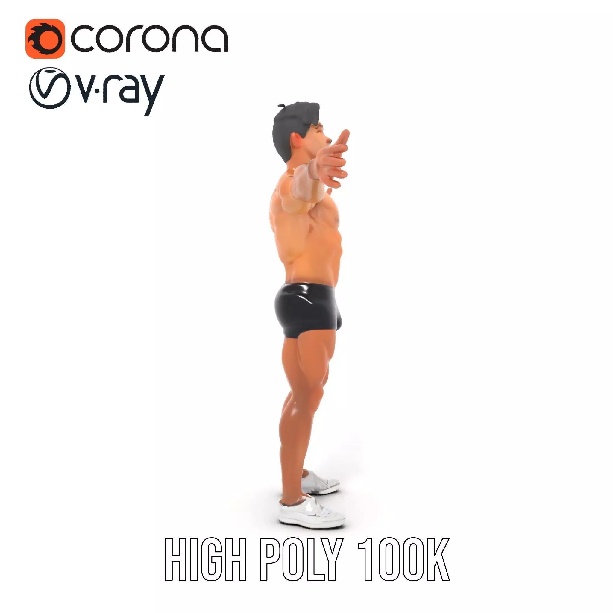 Dynamic Athletic Male Character Model Pack Low-poly 3D model_31