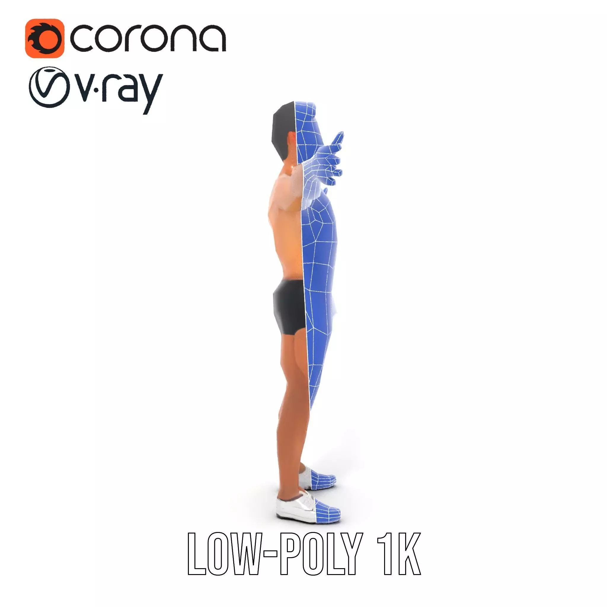 Dynamic Athletic Male Character Model Pack Low-poly 3D model_30