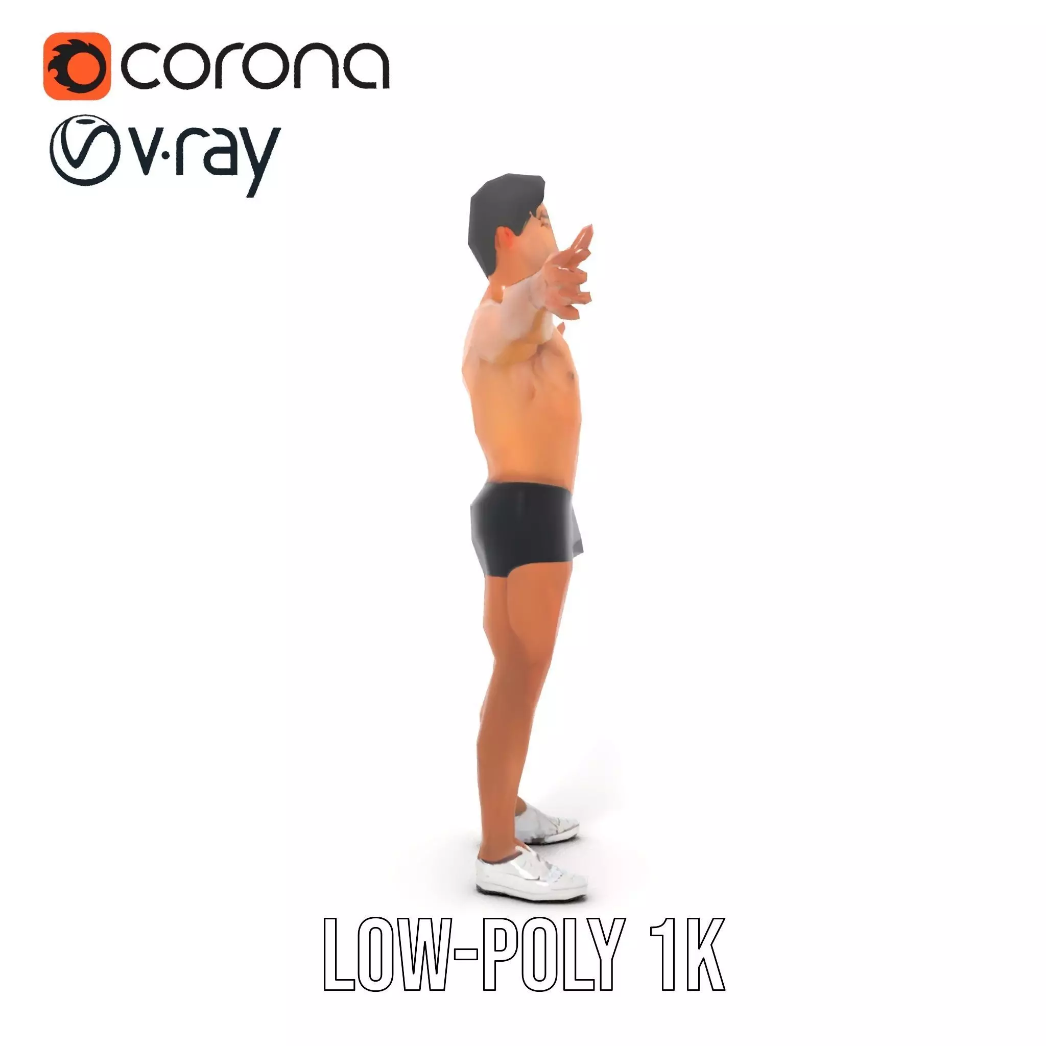 Dynamic Athletic Male Character Model Pack Low-poly 3D model_19