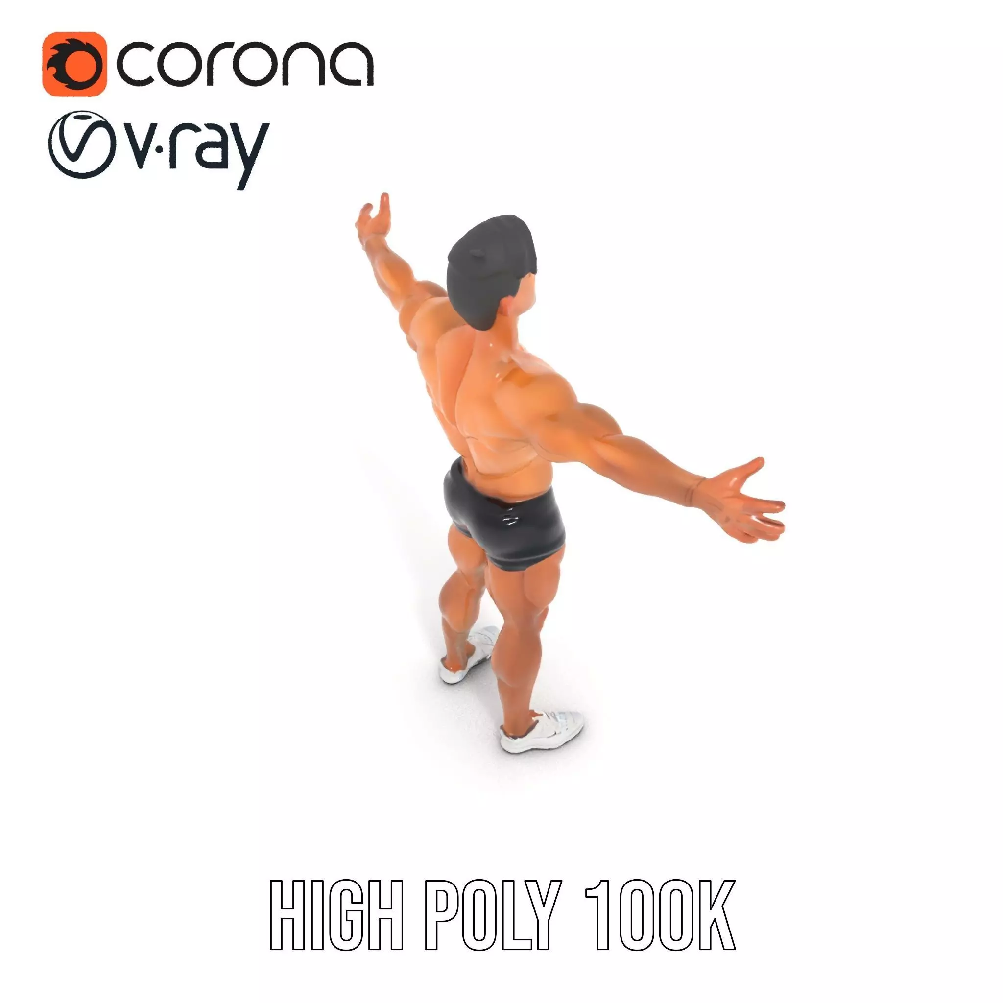 Dynamic Athletic Male Character Model Pack Low-poly 3D model_11