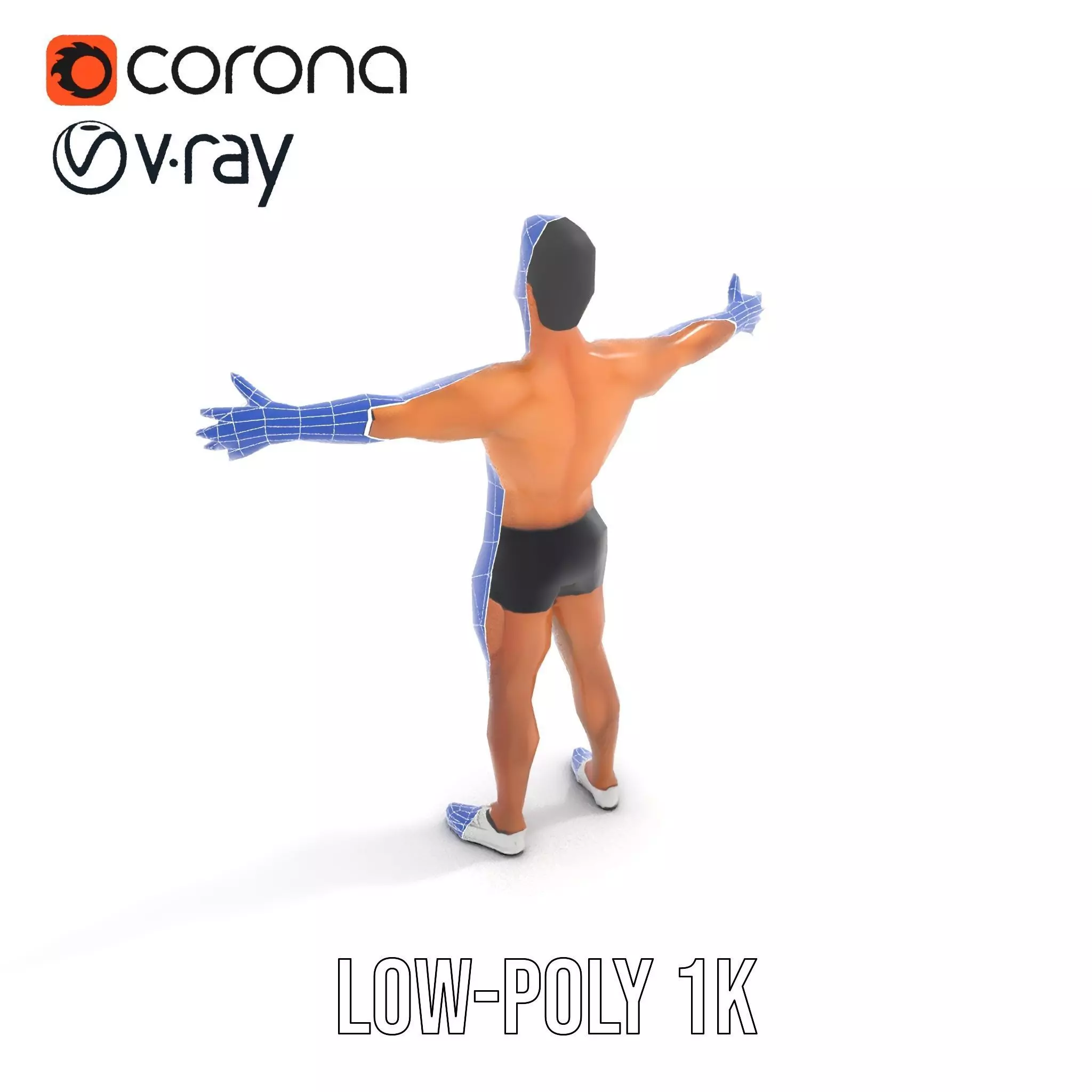 Dynamic Athletic Male Character Model Pack Low-poly 3D model_22