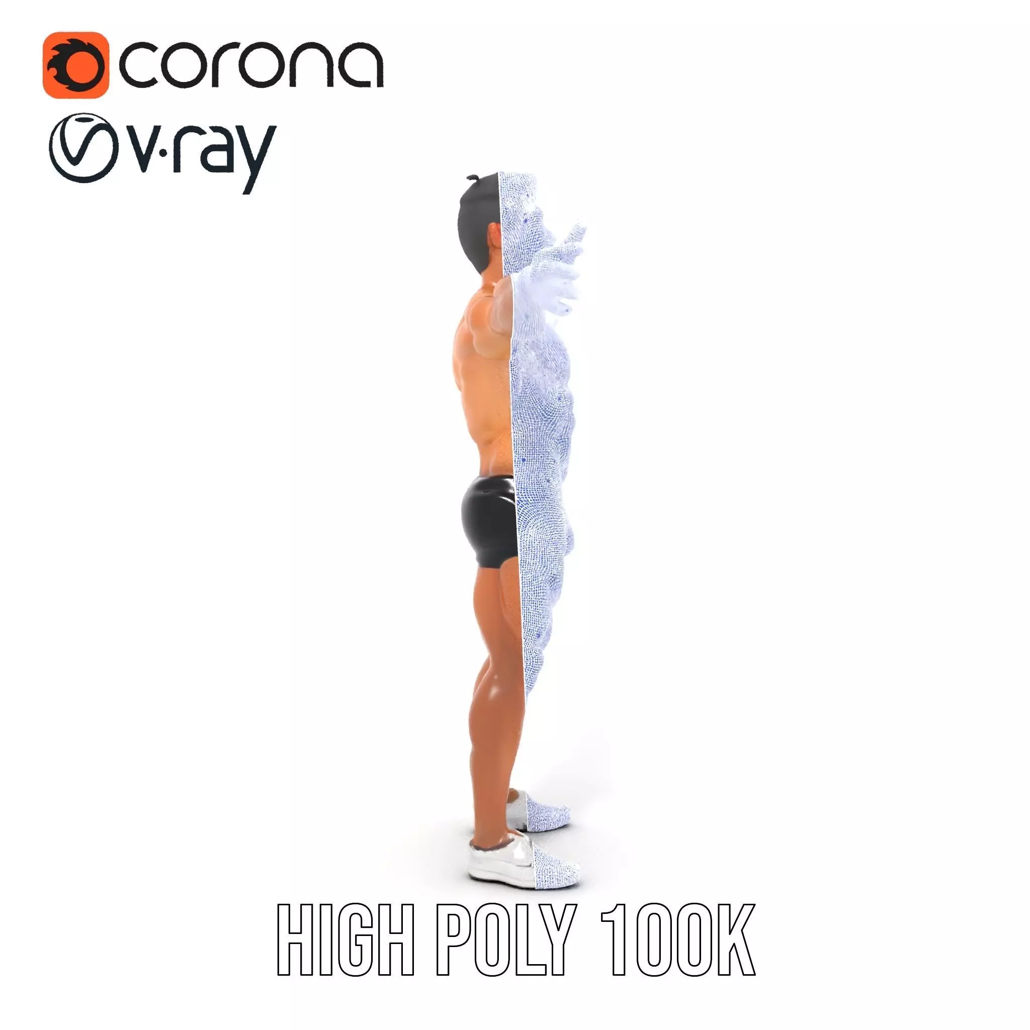 Dynamic Athletic Male Character Model Pack Low-poly 3D model_32