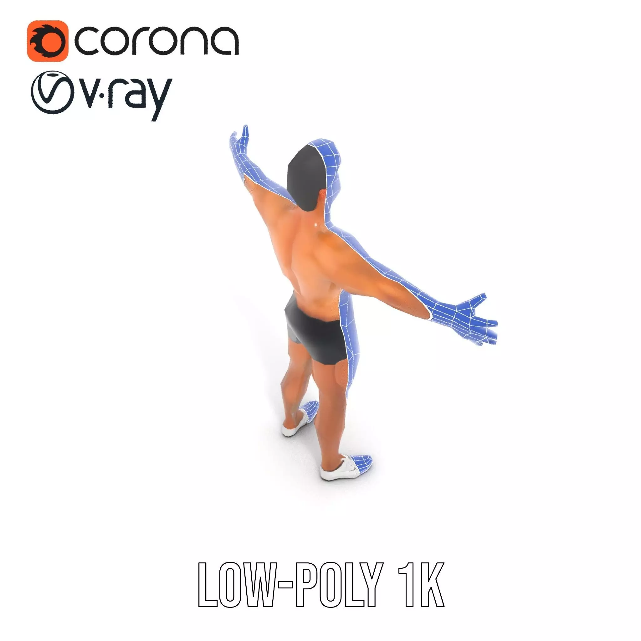 Dynamic Athletic Male Character Model Pack Low-poly 3D model_24